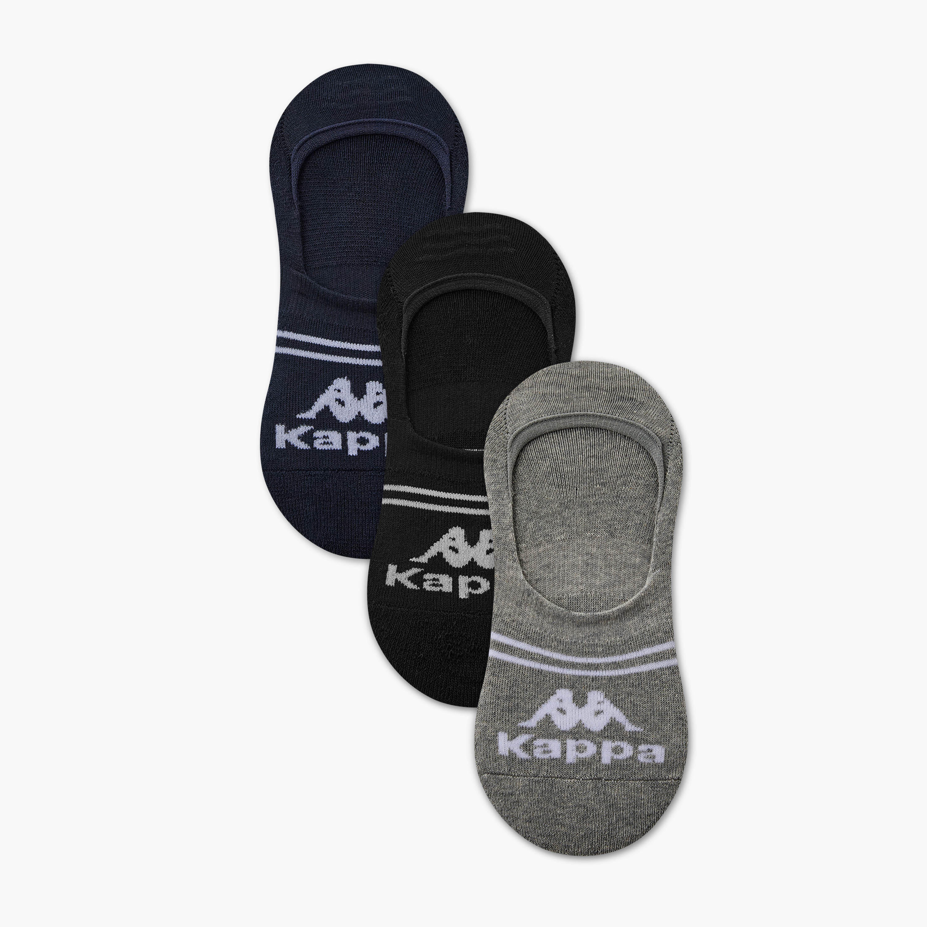 Kappa Men Invisible Socks Half Terry - Set of 3-men-socks-image-1