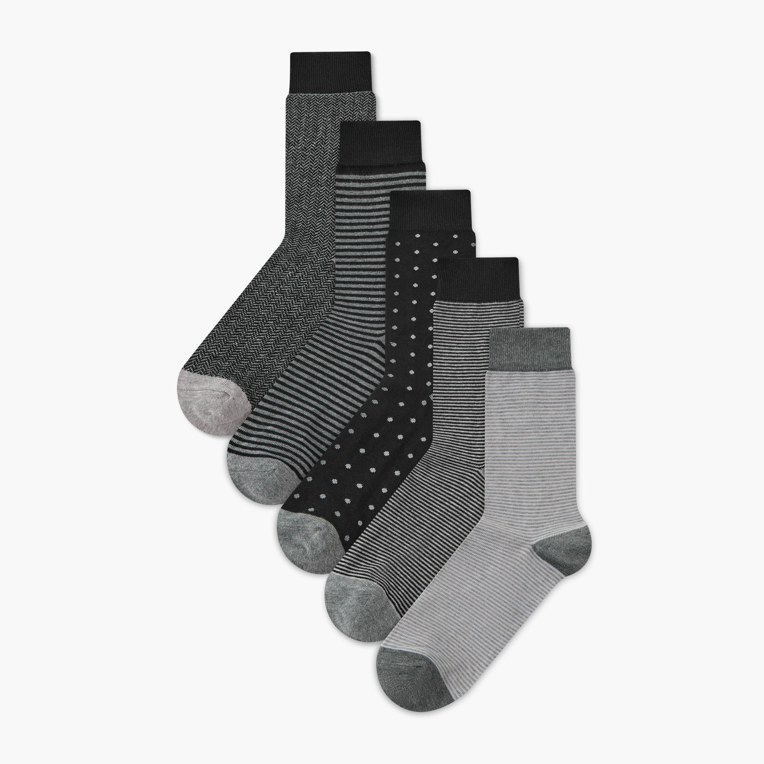 طقم جوارب رسمية رجالية مضلعة 5 قطع-men-socks-image-1