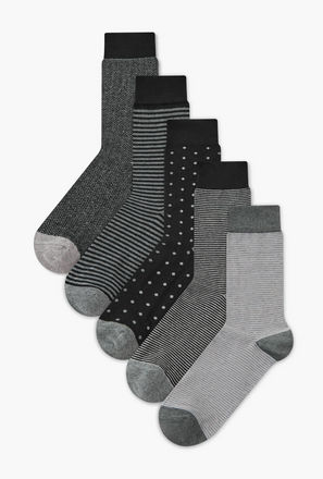 طقم جوارب رسمية رجالية مضلعة 5 قطع-men-socks-image-1