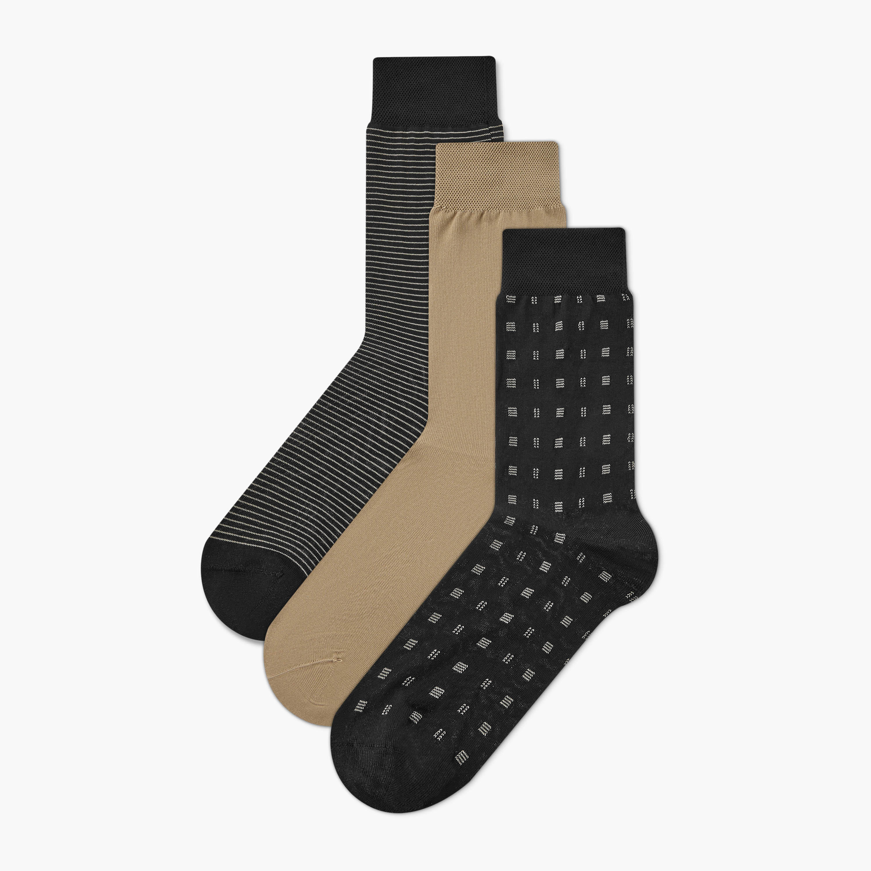 طقم جوارب قطن ميرسيريزد رسمية للرجال عدد 3-men-socks-image-1