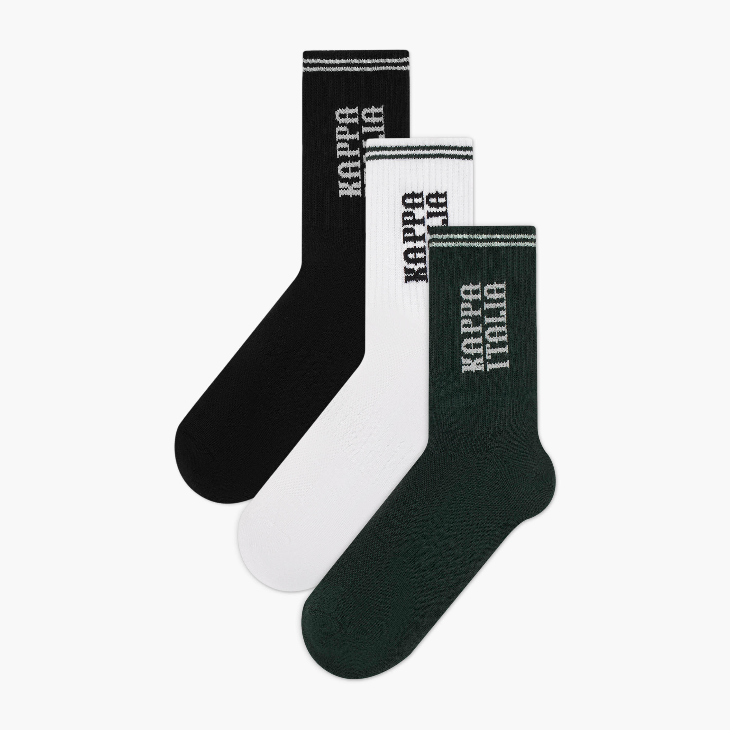 Kappa Men Socks Crew Length Half Terry - Set of 3-men-socks-image-1