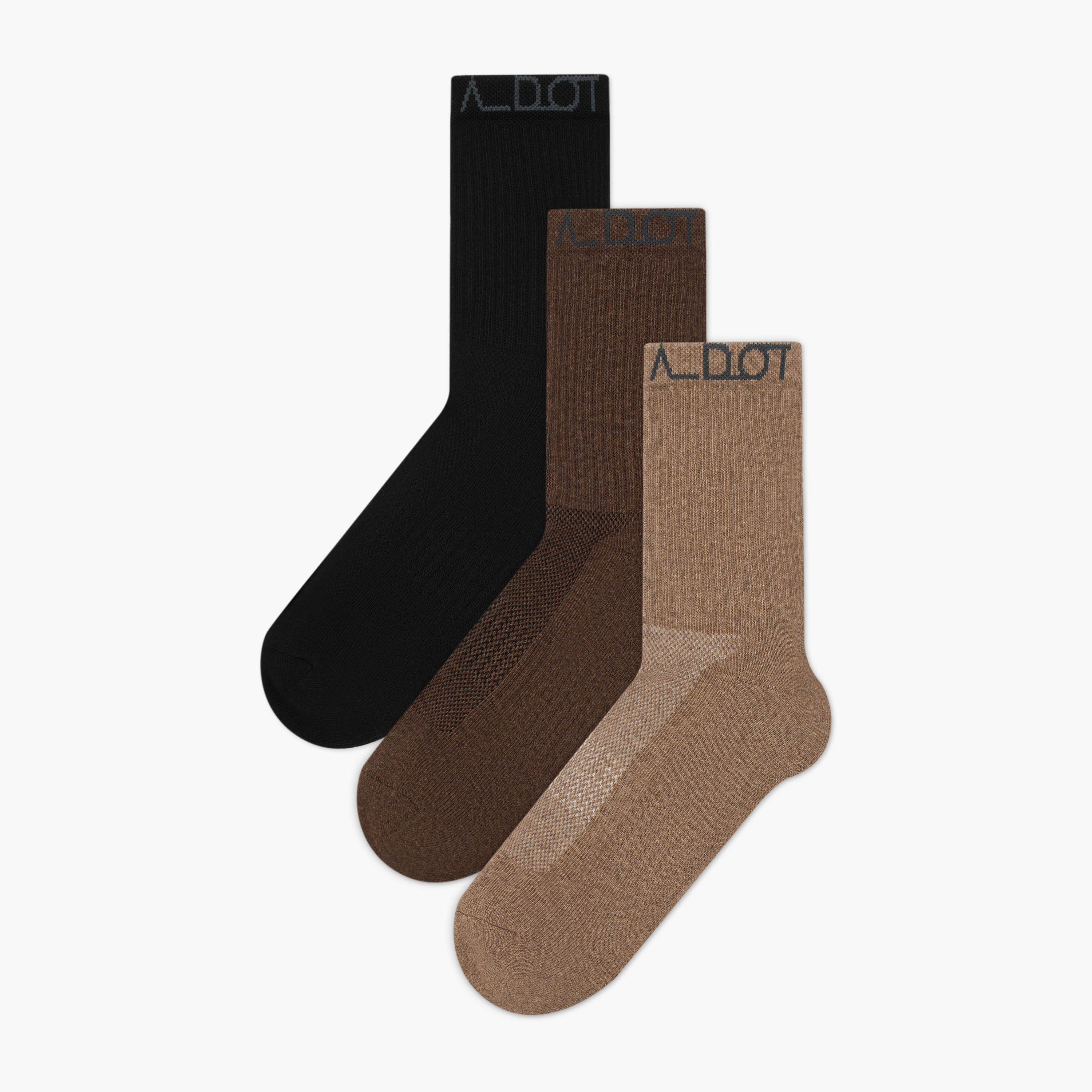 Men Socks Crew Length Half Terry - Set of 3-men-socks-image-1