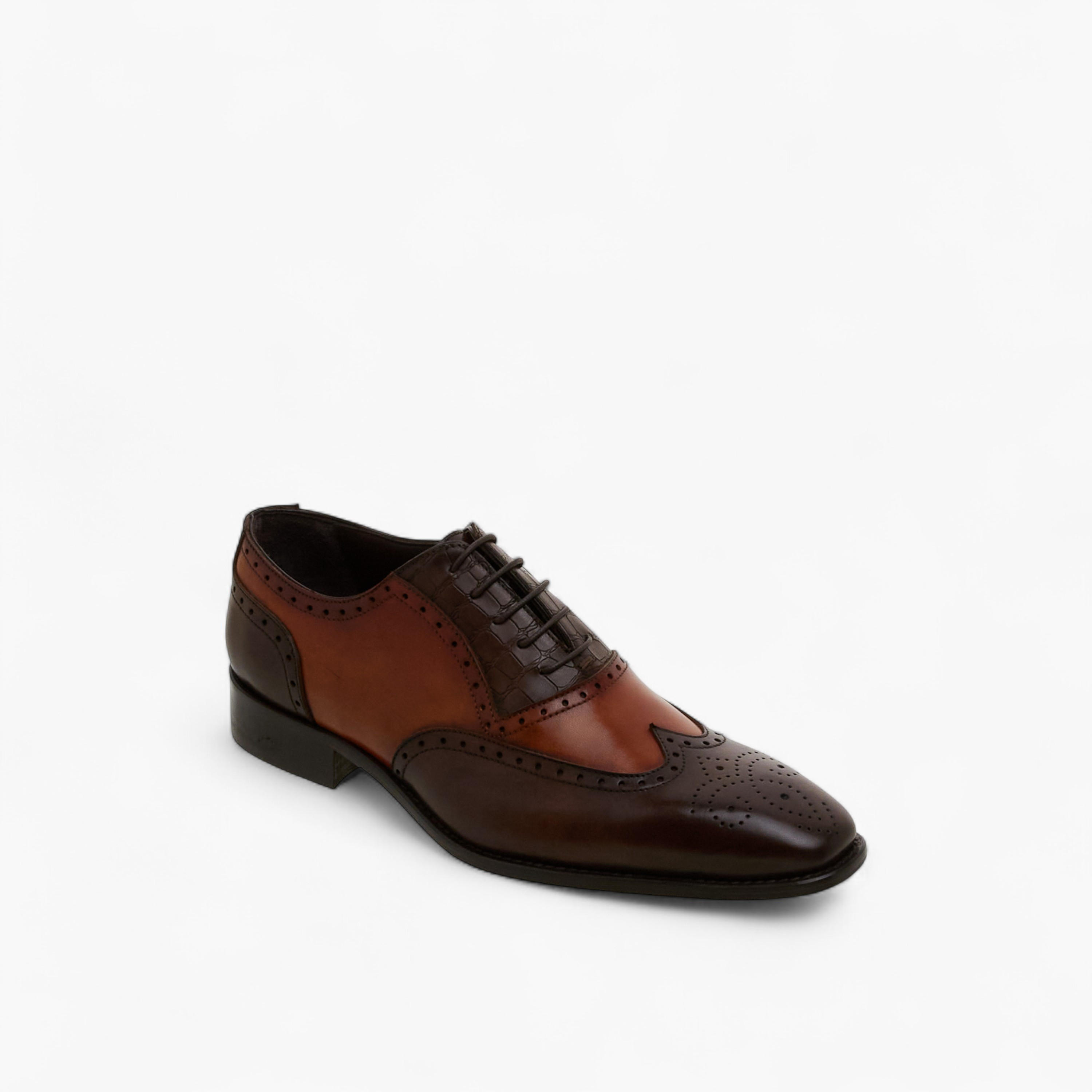 حذاء أكسفورد جلد مثقّب برباط للرجال من دوتشيني-men-shoes-formalshoes-image-2