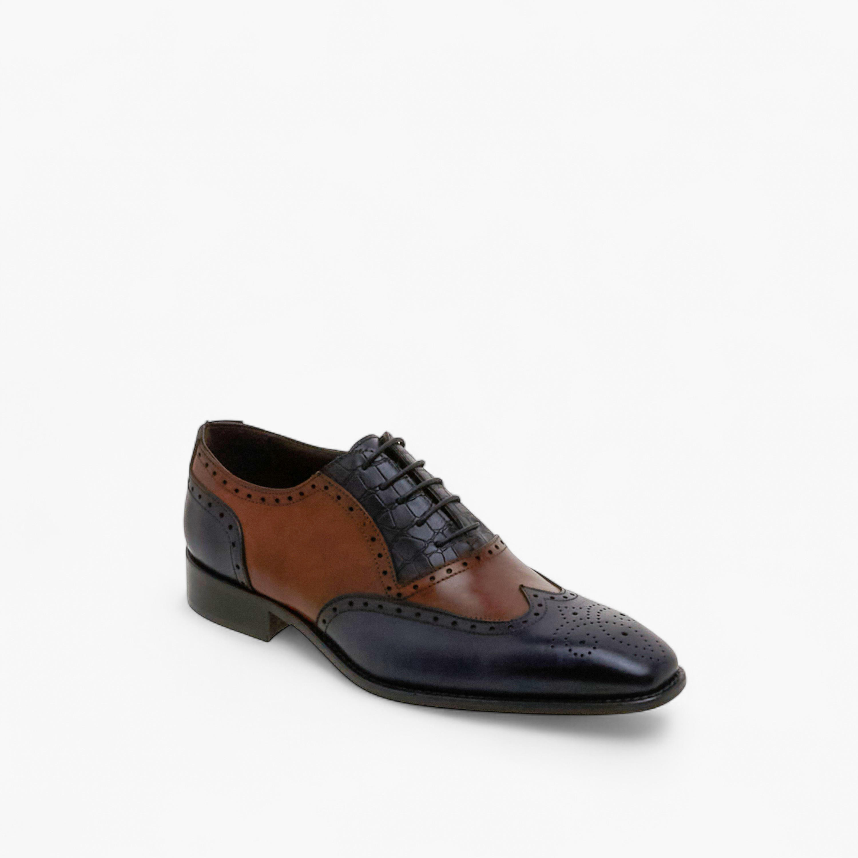 Duchini Men Perforated Lace-Up Leather Oxford Shoes-men-shoes-formalshoes-image-2