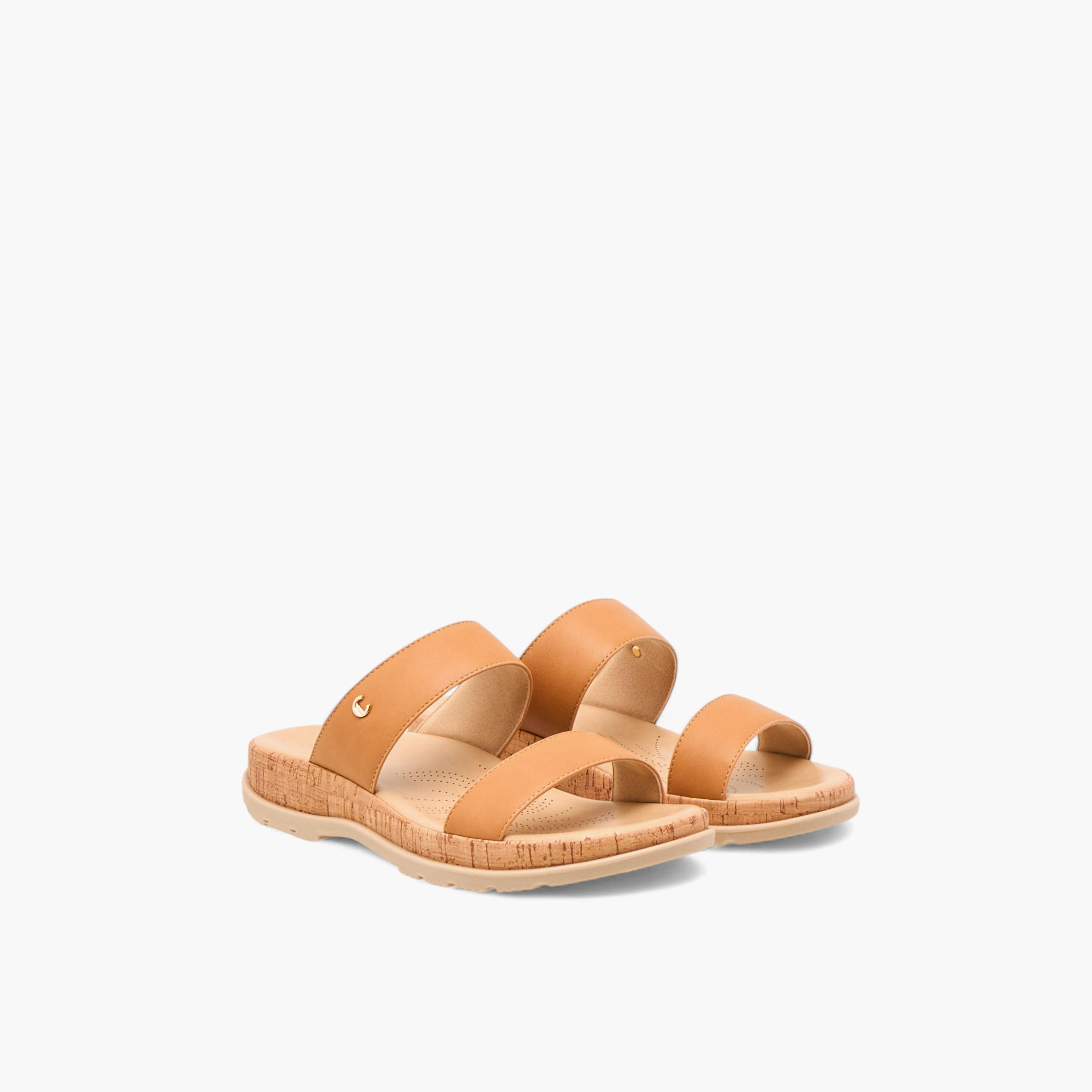 Le Confort Solid Slip-On Comfort Sandals-women-shoes-sandals-heeled-image-1