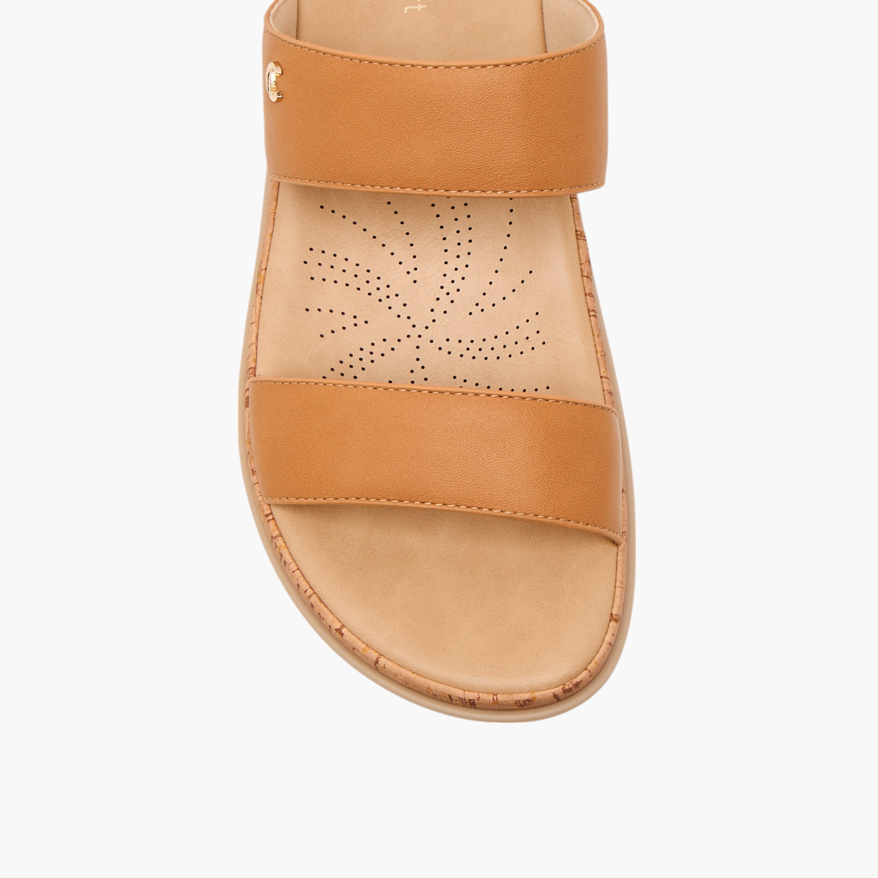 Le Confort Solid Slip-On Comfort Sandals-women-shoes-sandals-heeled-image-4