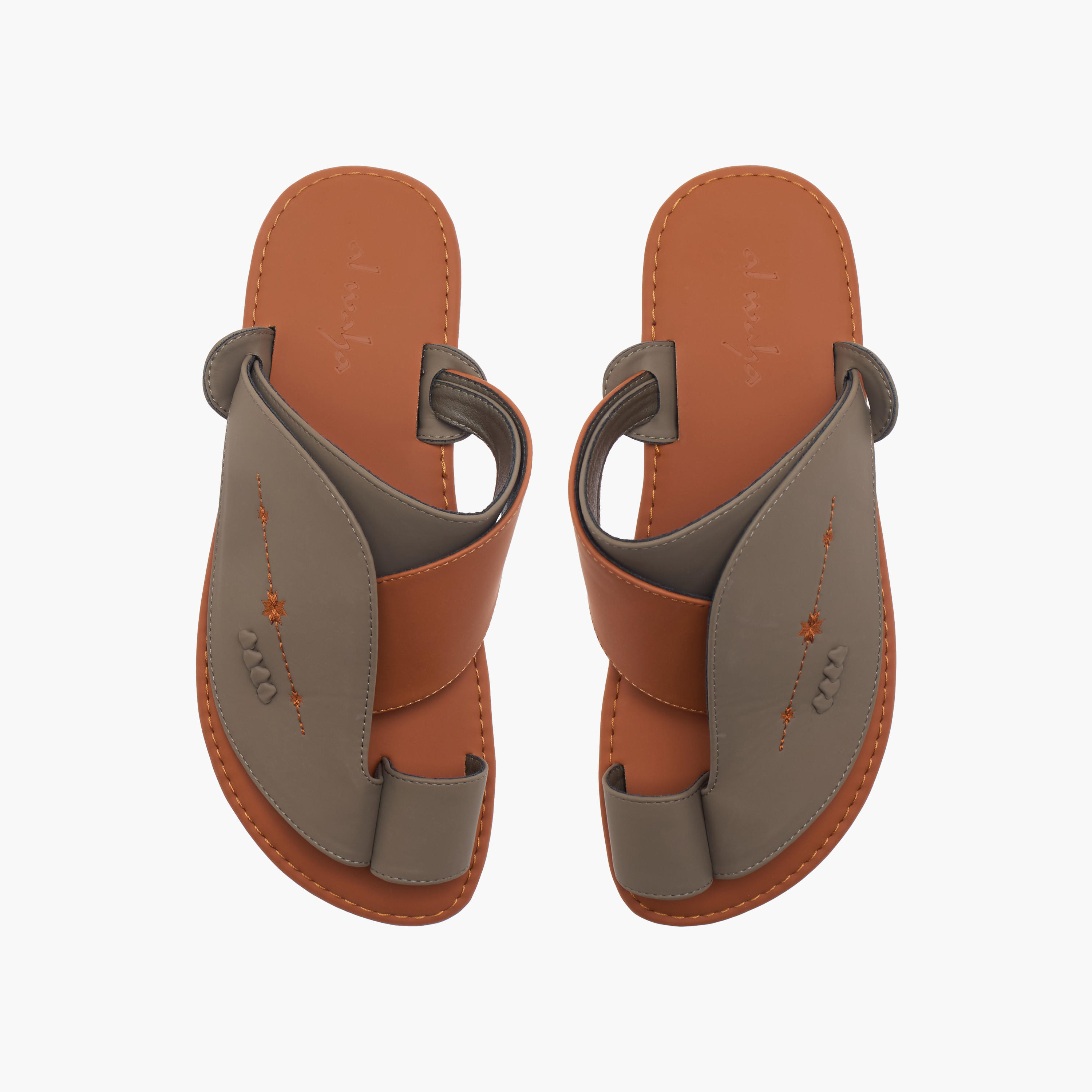 Al Waha Textured Slip-On Arabic Sandals-men-shoes-sandals-image-1