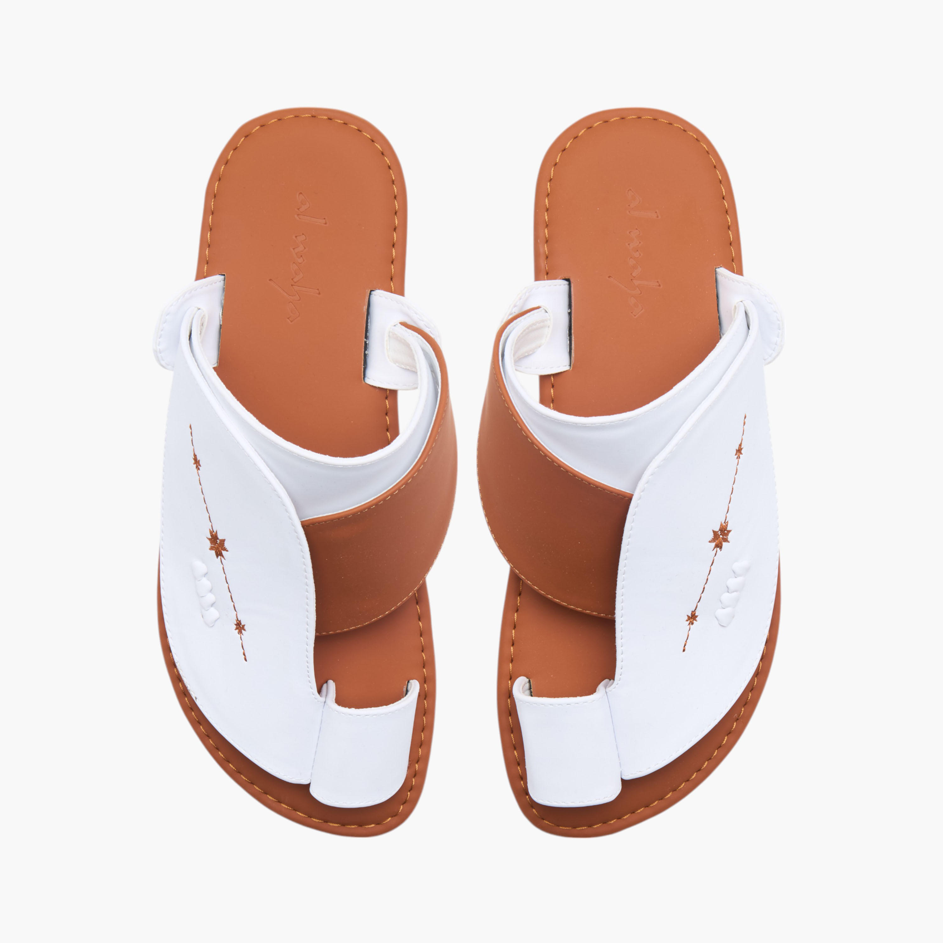Al Waha Textured Slip-On Arabic Sandals-men-shoes-sandals-image-1