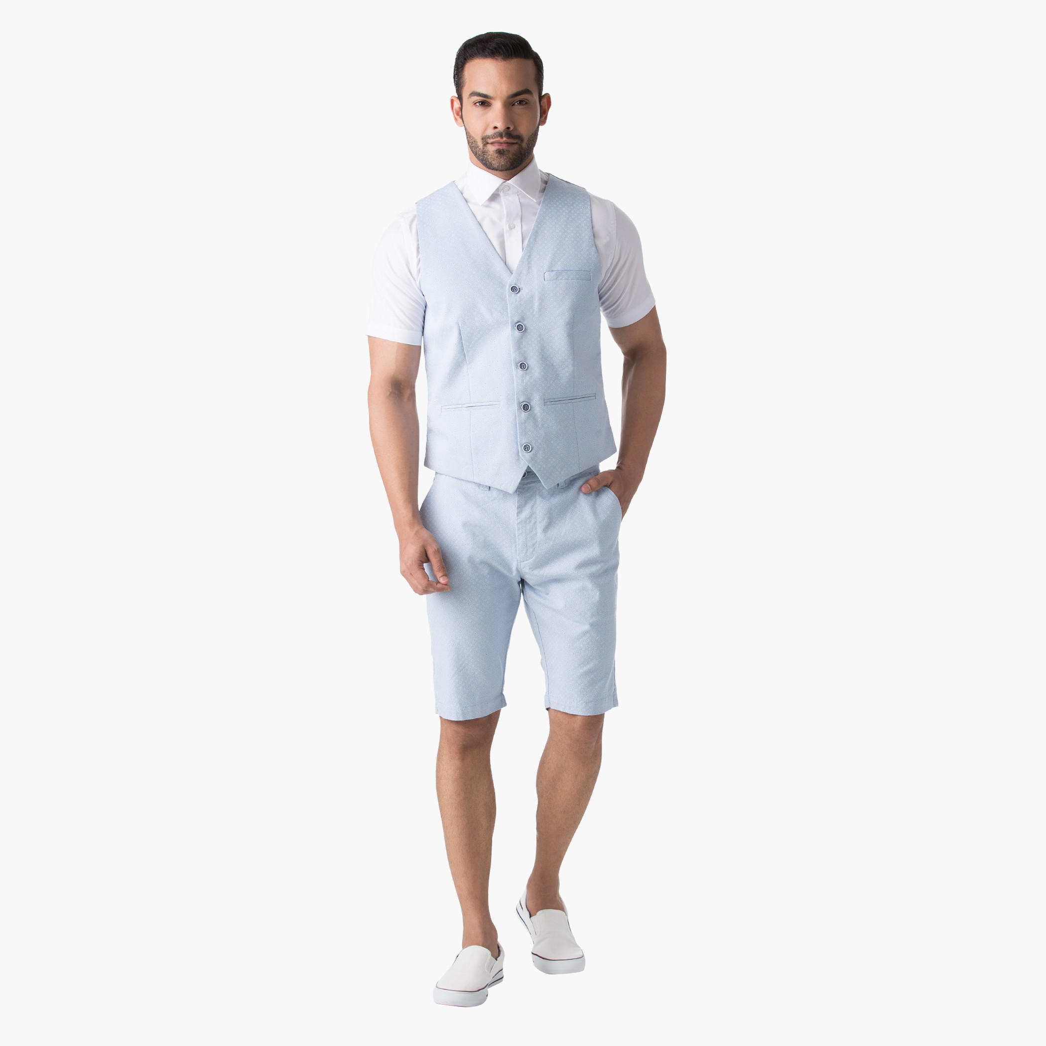 Cotton Dobby Shorts in Slim Fit-men-clothing-bottoms-shorts-image-5
