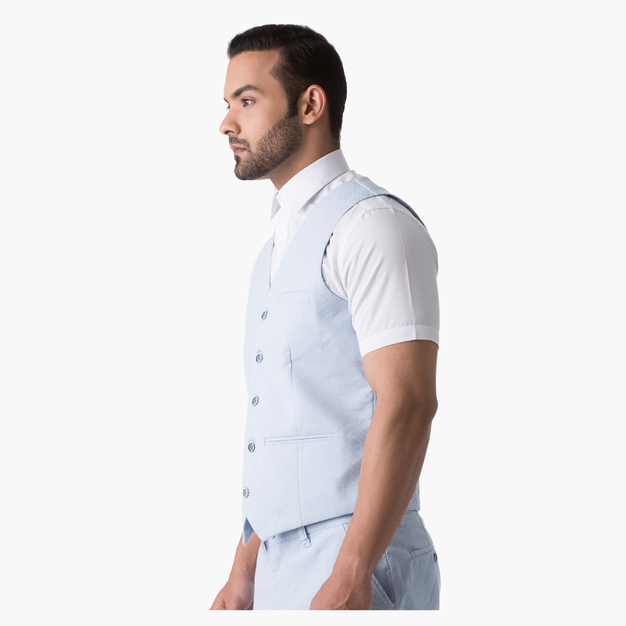 Cotton Dobby Waistcoat in Relaxed Fit-men-clothing-jacketsandblazers-coats-image-3