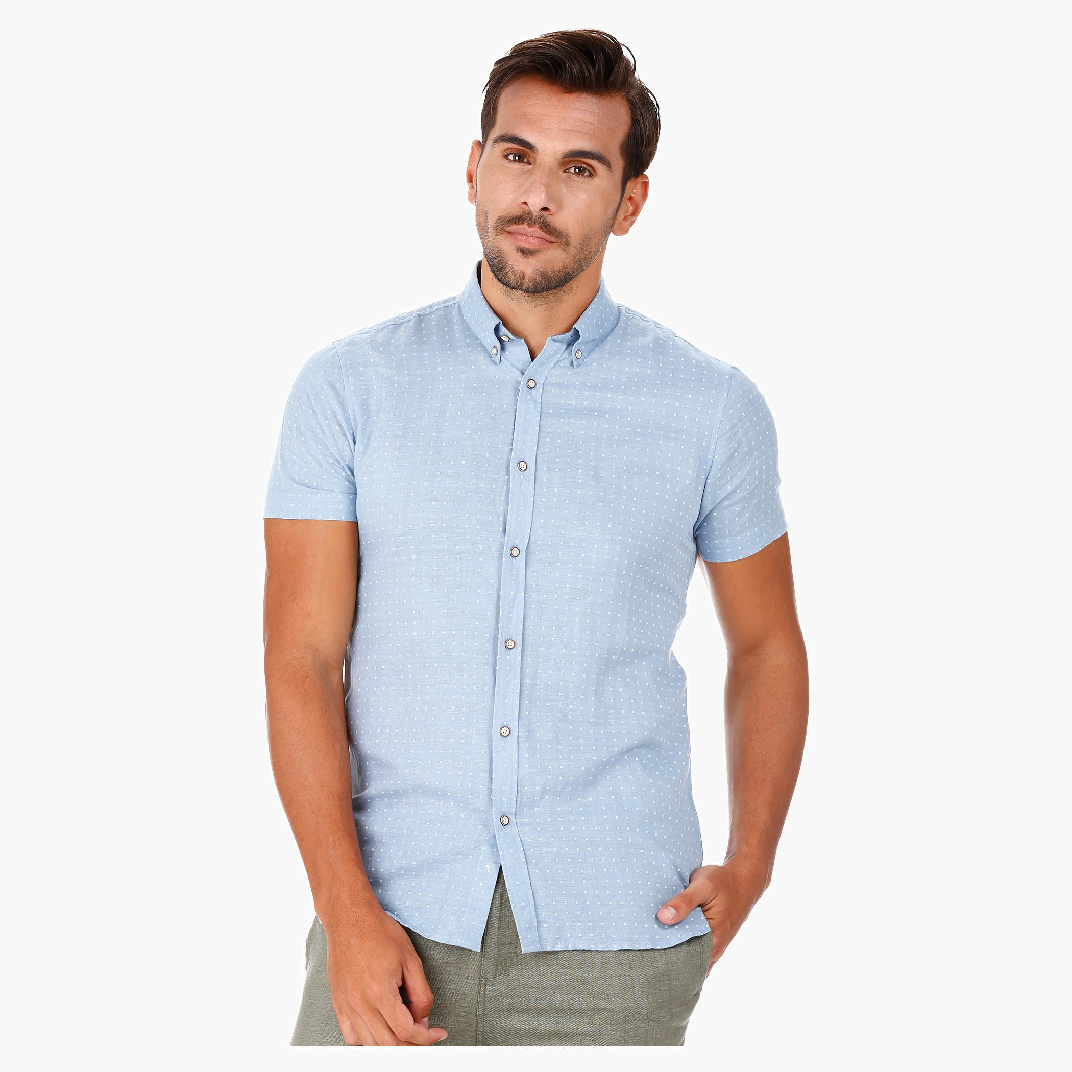 Linen Shirt in Slim Fit-men-clothing-shirts-image-1