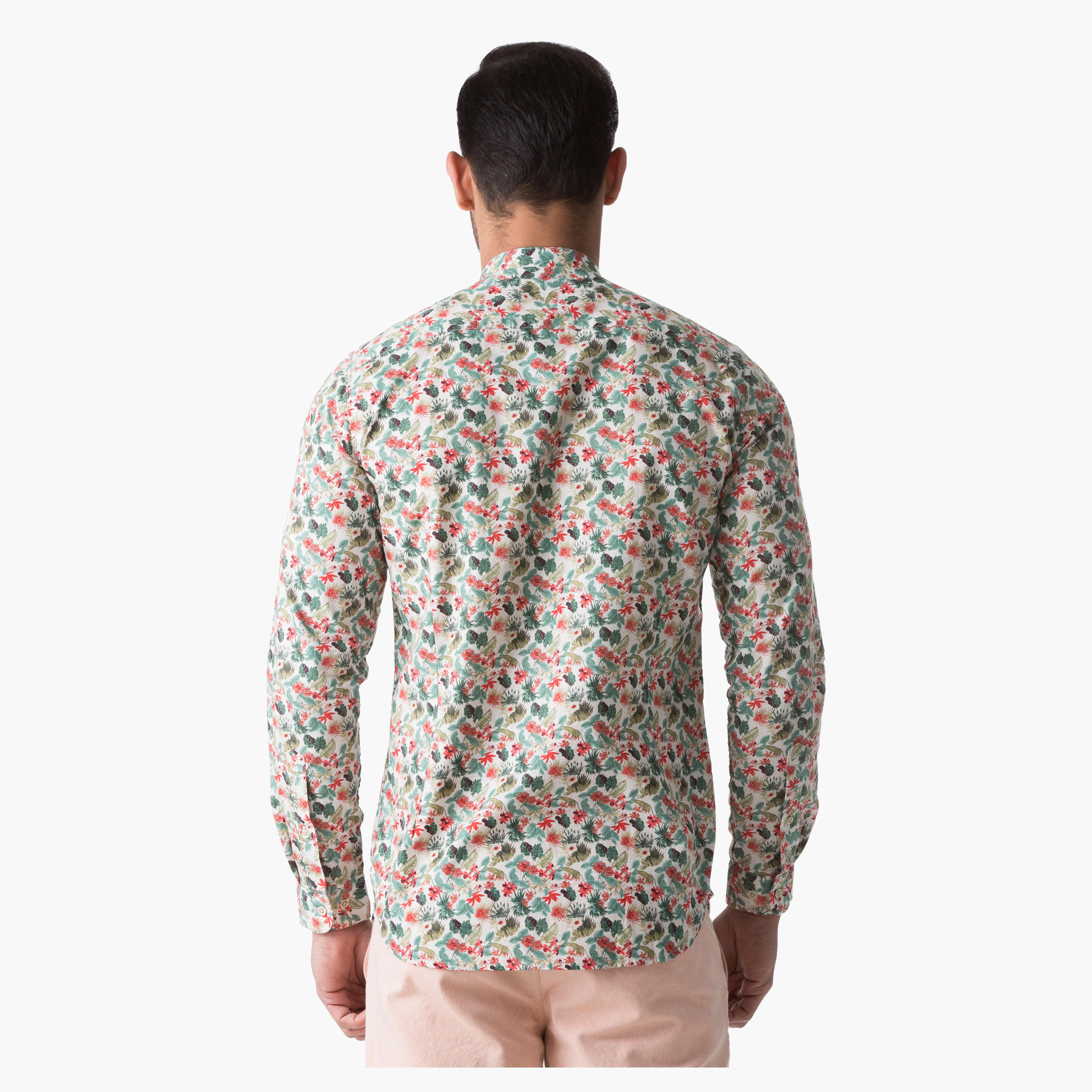 Cotton Shirt with Floral Print in Slim Fit-men-clothing-shirts-image-2