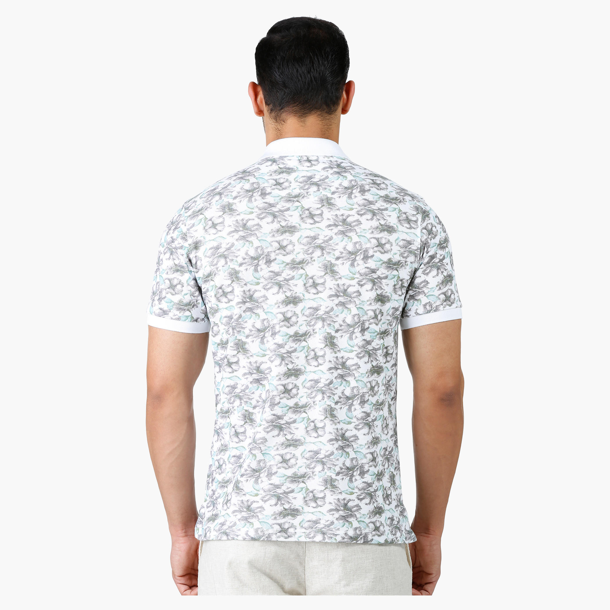 Floral Print T-Shirt with Polo Neck and Short sleeves in Regular Fit-men-clothing-tshirtsandpolos-polos-image-2