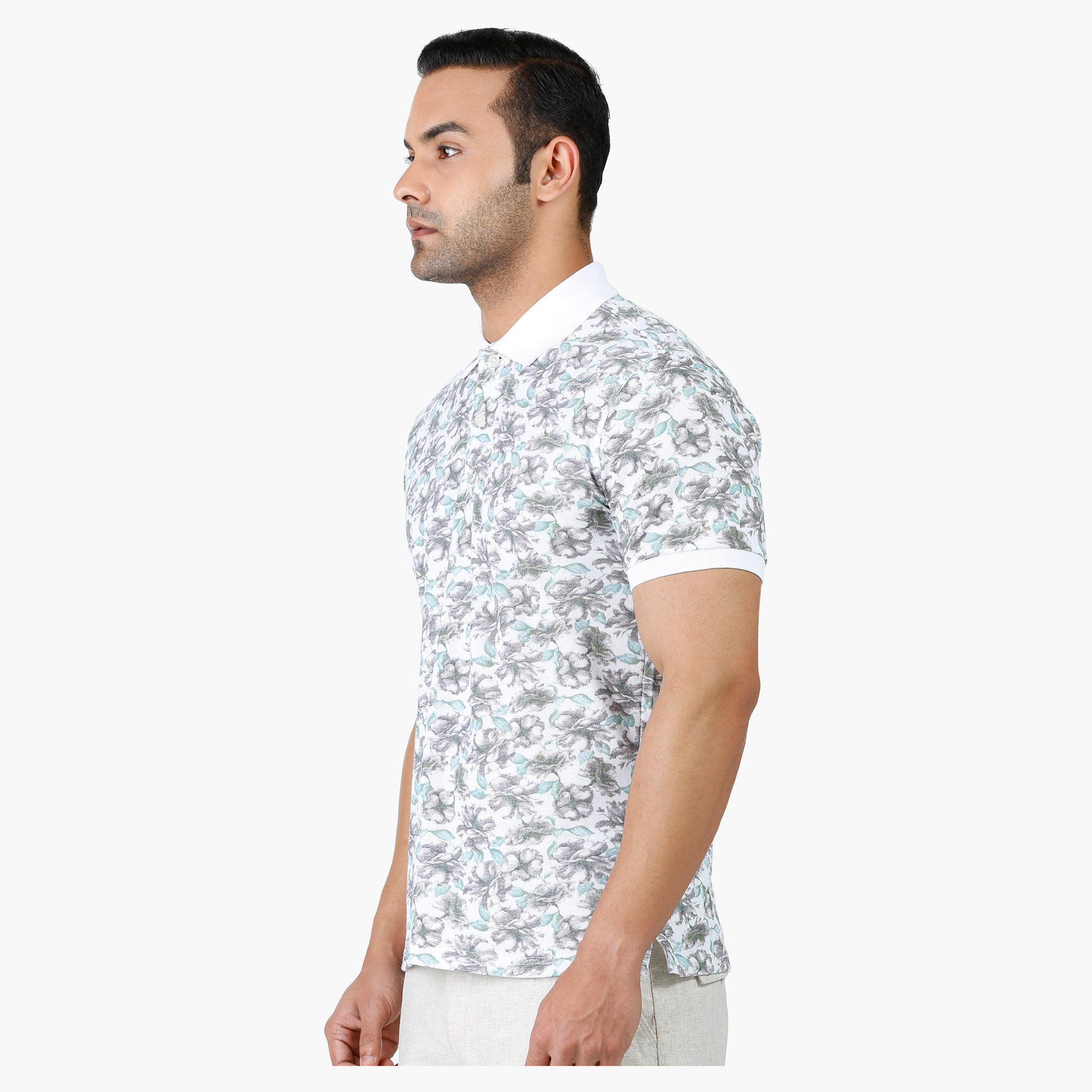 Floral Print T-Shirt with Polo Neck and Short sleeves in Regular Fit-men-clothing-tshirtsandpolos-polos-image-3