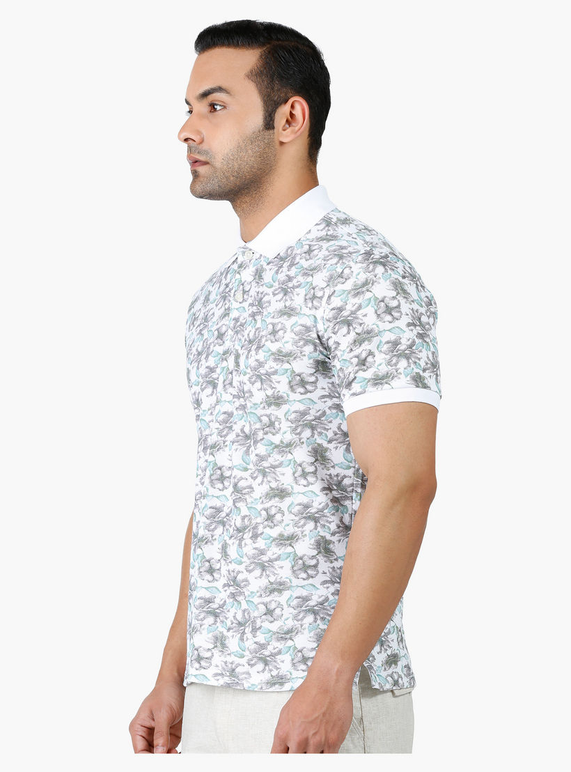 Floral Print T-Shirt with Polo Neck and Short sleeves in Regular Fit-men-clothing-tshirtsandpolos-polos-image-3