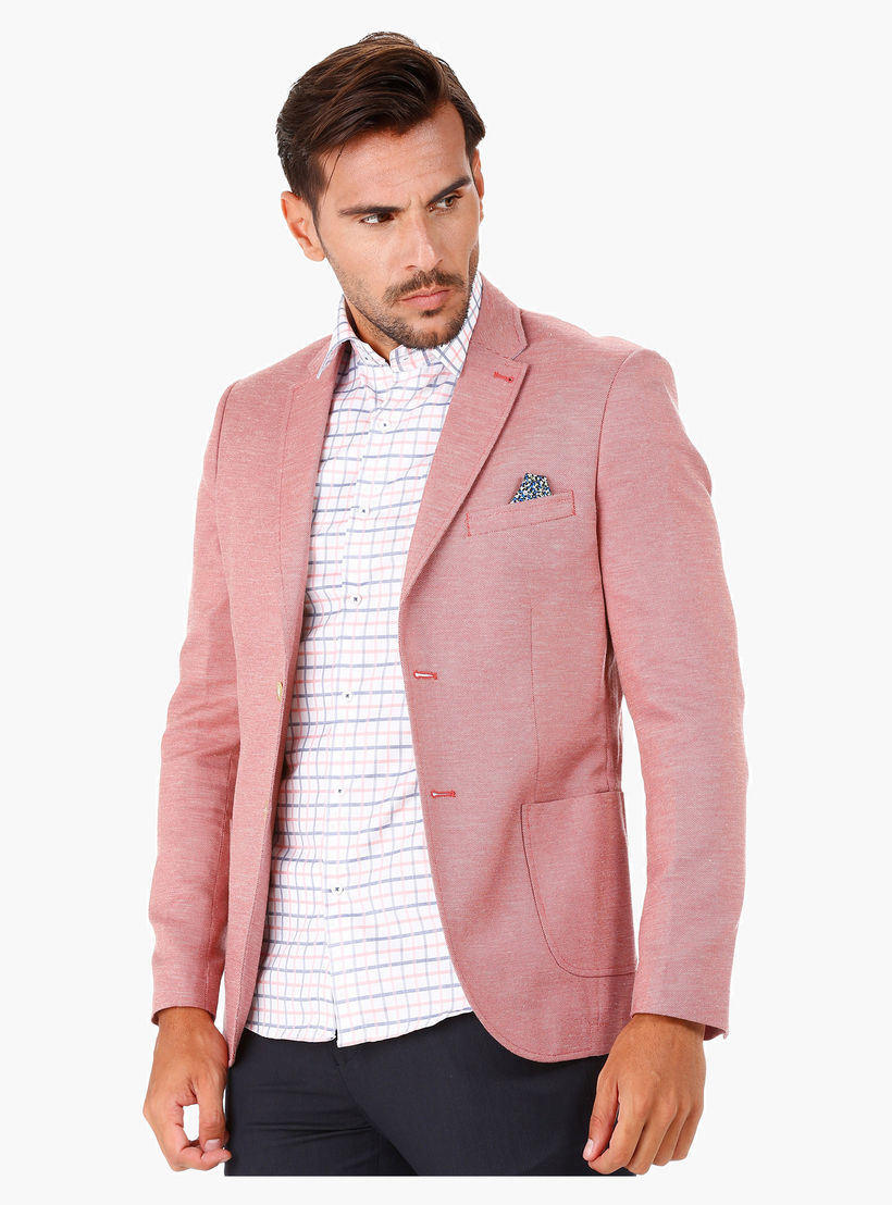 Linen Casual Blazer with Notch Lapel in Slim Fit-men-winterwear-jacketsandblazers-image-3