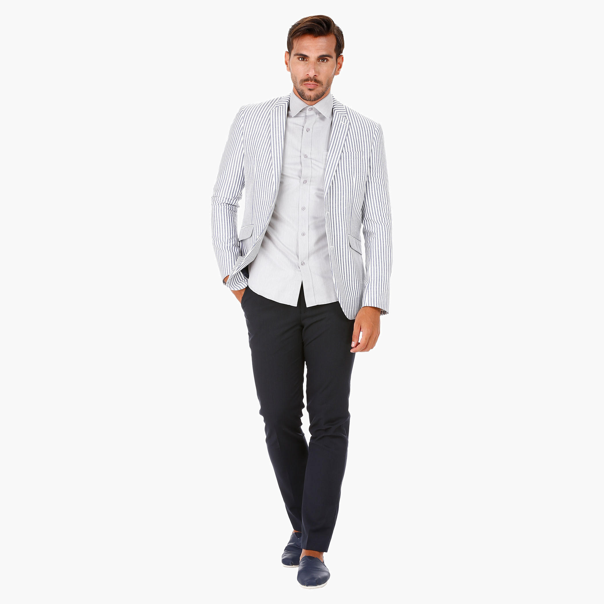 Striped Casual Blazer with Notch Lapel in Slim Fit-men-winterwear-jacketsandblazers-image-5