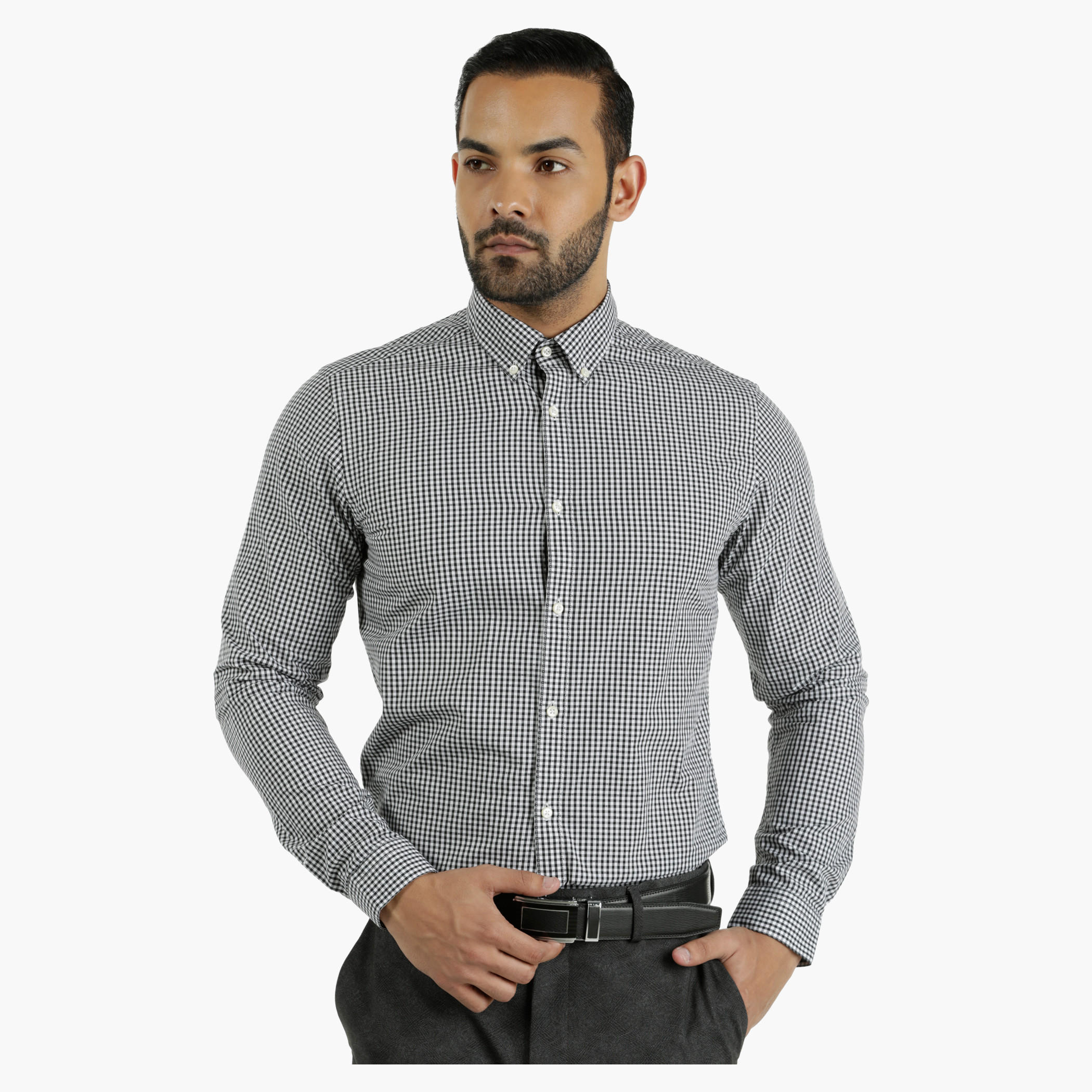 Cotton Chequered Shirt in Slim Fit-men-clothing-shirts-image-1