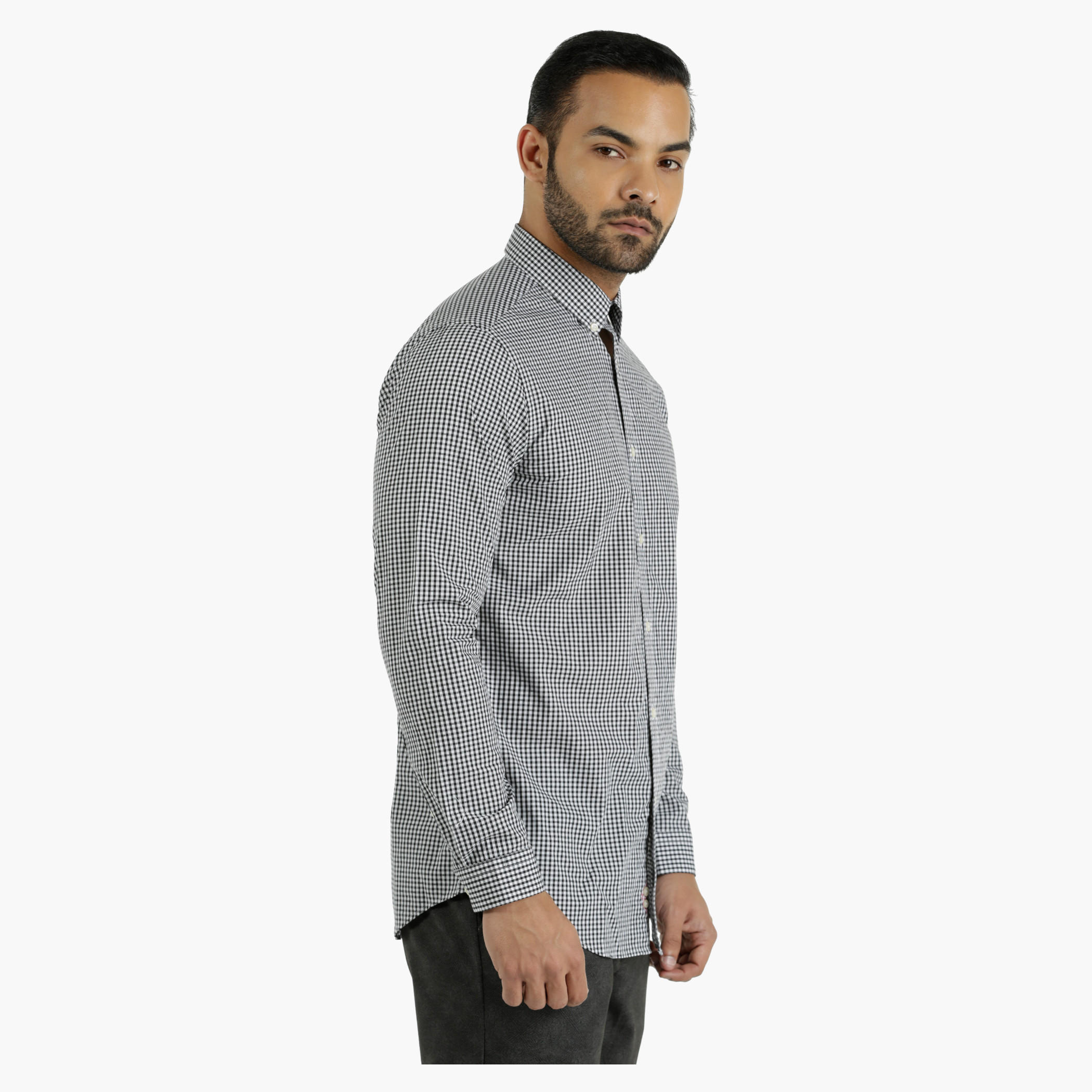 Cotton Chequered Shirt in Slim Fit-men-clothing-shirts-image-3