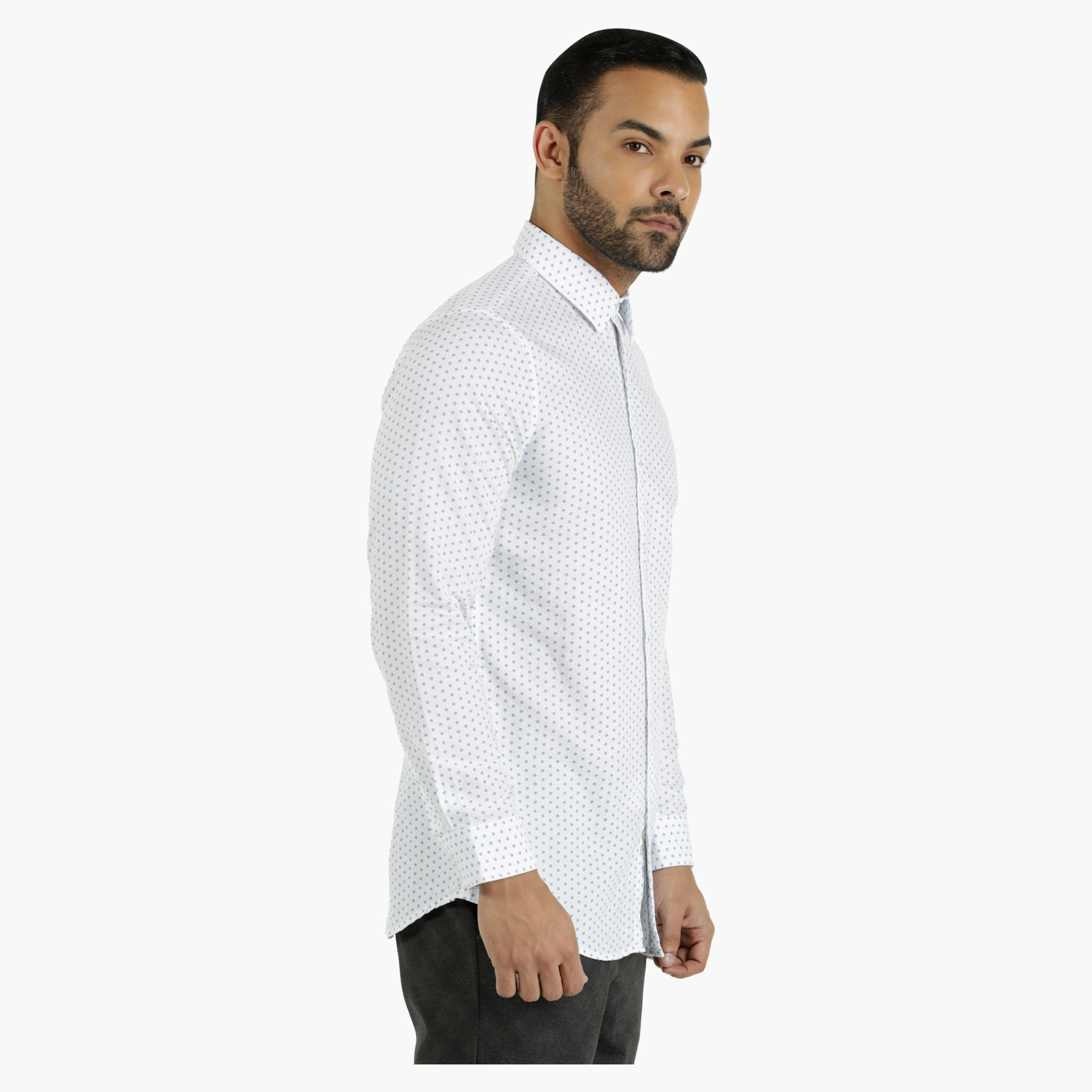 Printed Cotton Shirt in Slim Fit-men-clothing-shirts-image-3