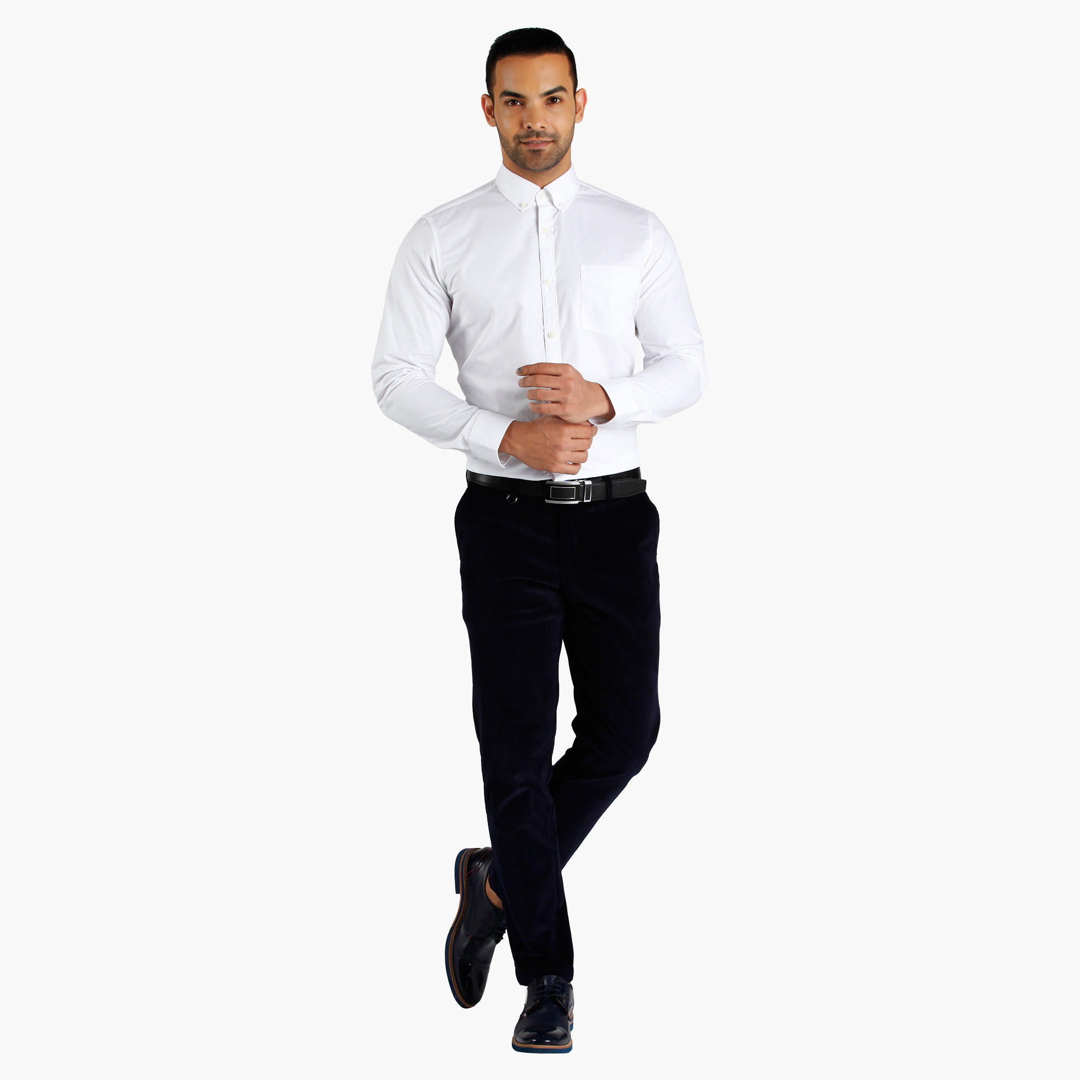 Button Down Collar Cotton Shirt in Regular Fit-men-clothing-shirts-image-5