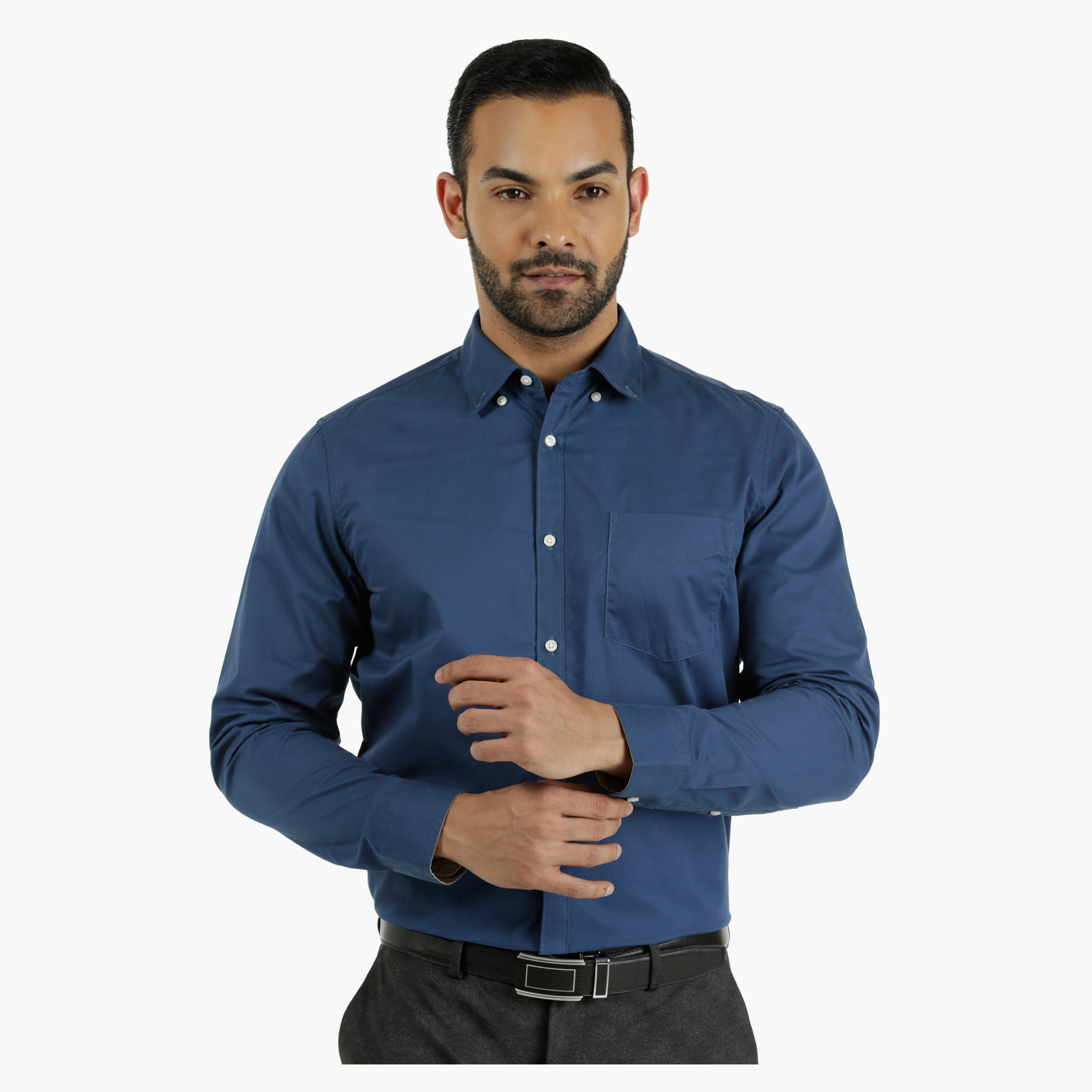 Cotton Button-Down Shirt in Regular Fit-men-clothing-shirts-image-1