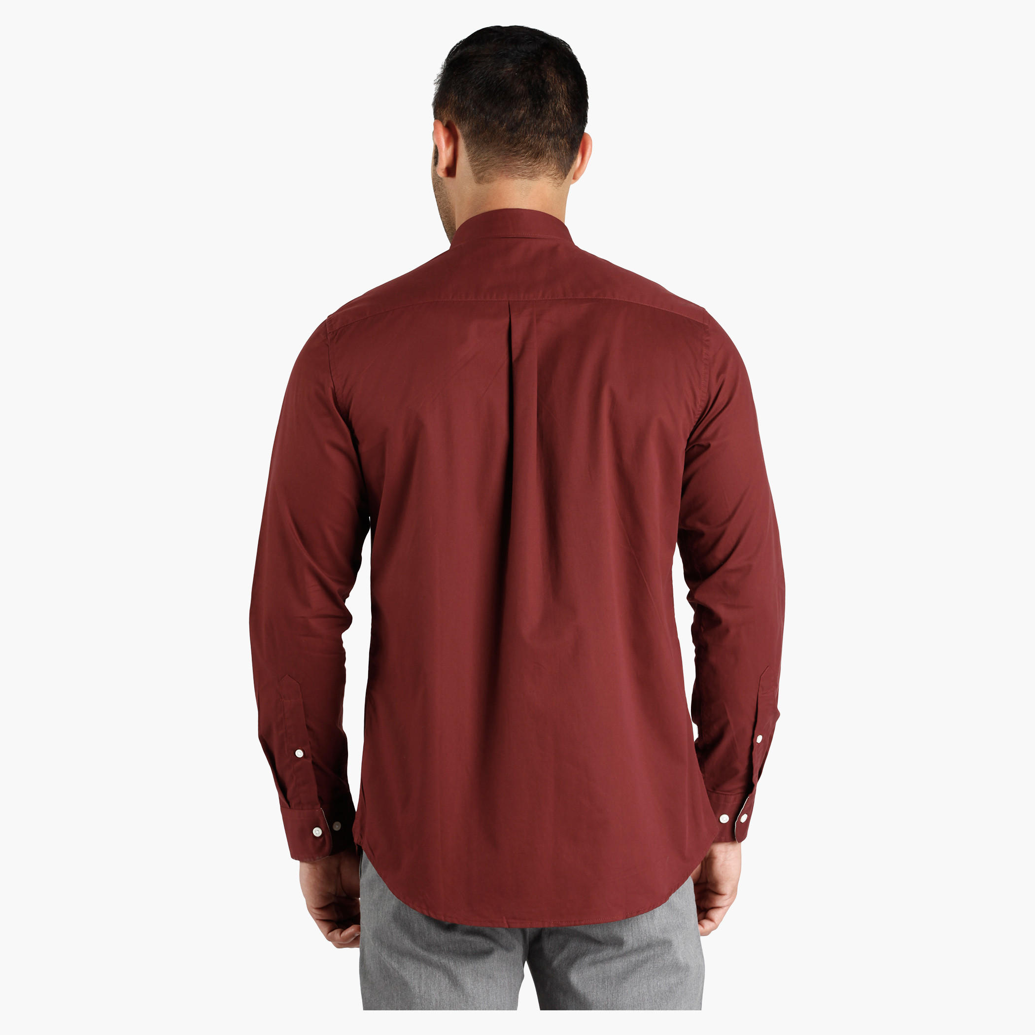 Button Down Collar Cotton Shirt in Regular Fit-men-clothing-shirts-image-2