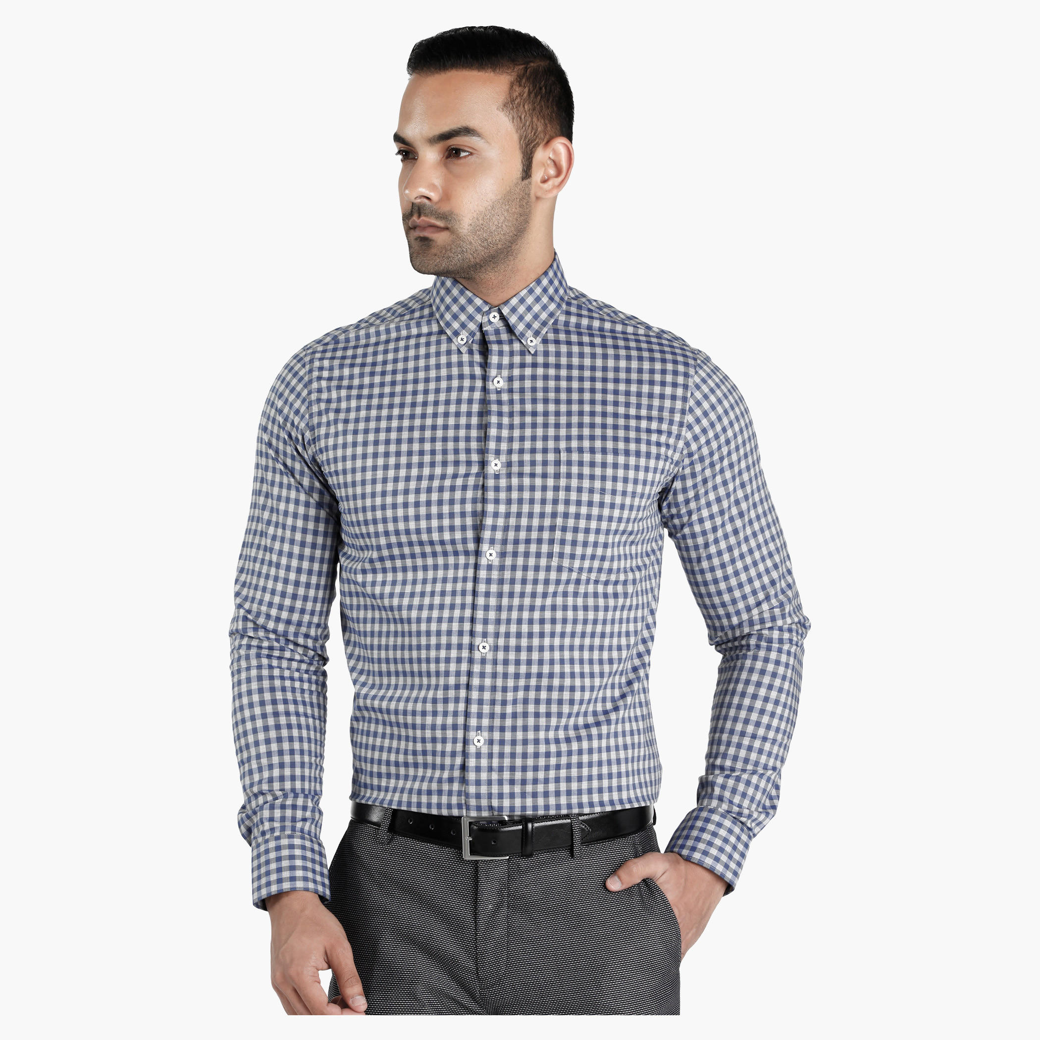 Chequered Shirt with Long Sleeves-men-clothing-shirts-image-1