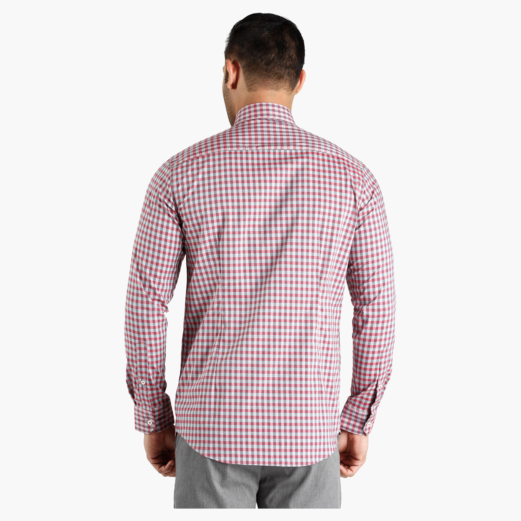 Chequered Button Down Collar Cotton Shirt in Slim Fit-men-clothing-shirts-image-3