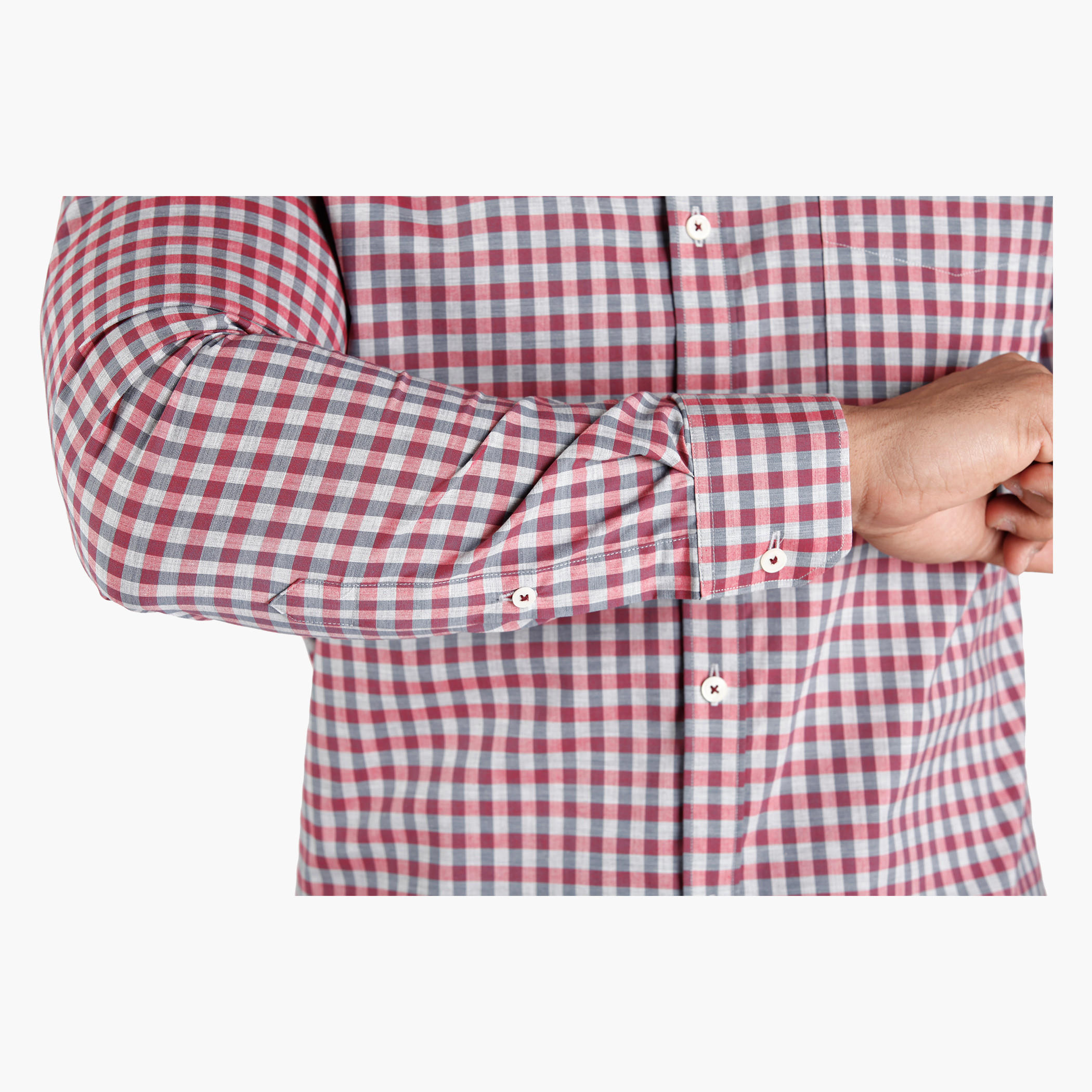 Chequered Button Down Collar Cotton Shirt in Slim Fit-men-clothing-shirts-image-4