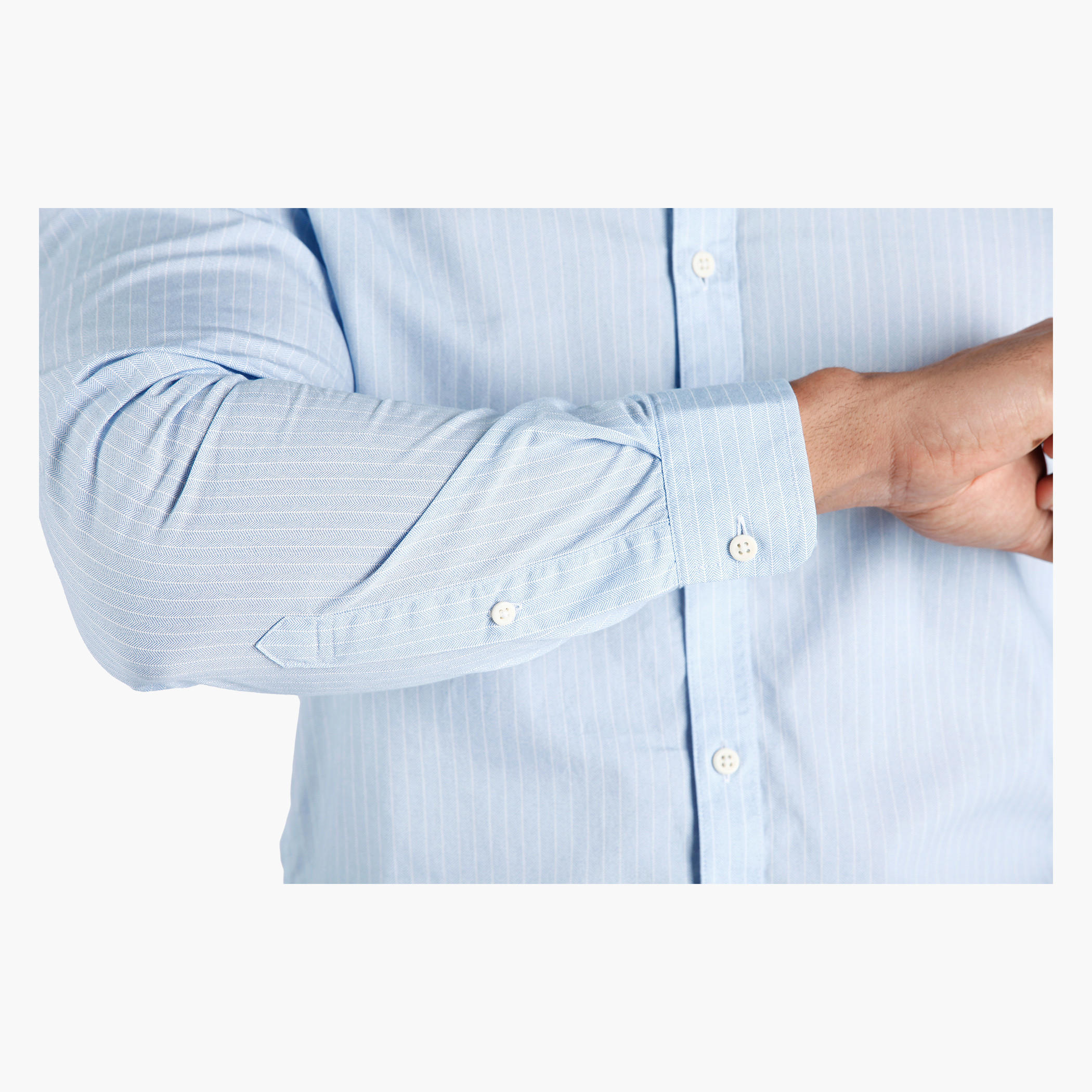 Striped Mandarin Collar Cotton Shirt in Slim Fit-men-clothing-shirts-image-4