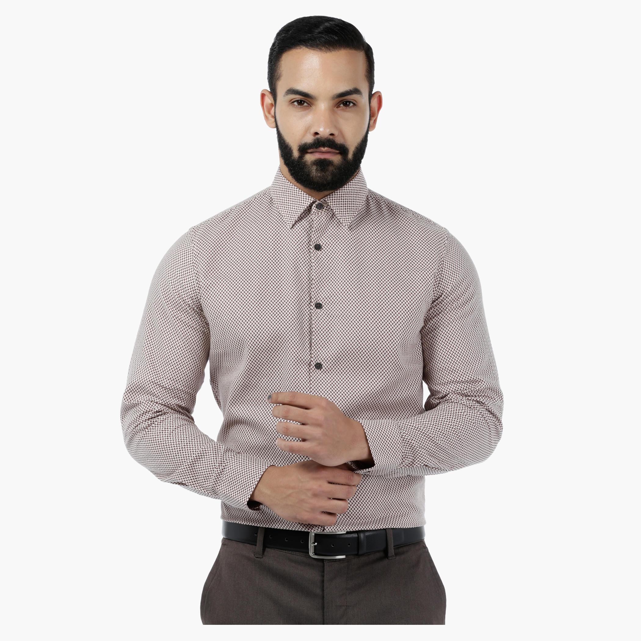 Printed Melange Full-sleeved Shirt-men-clothing-shirts-image-1