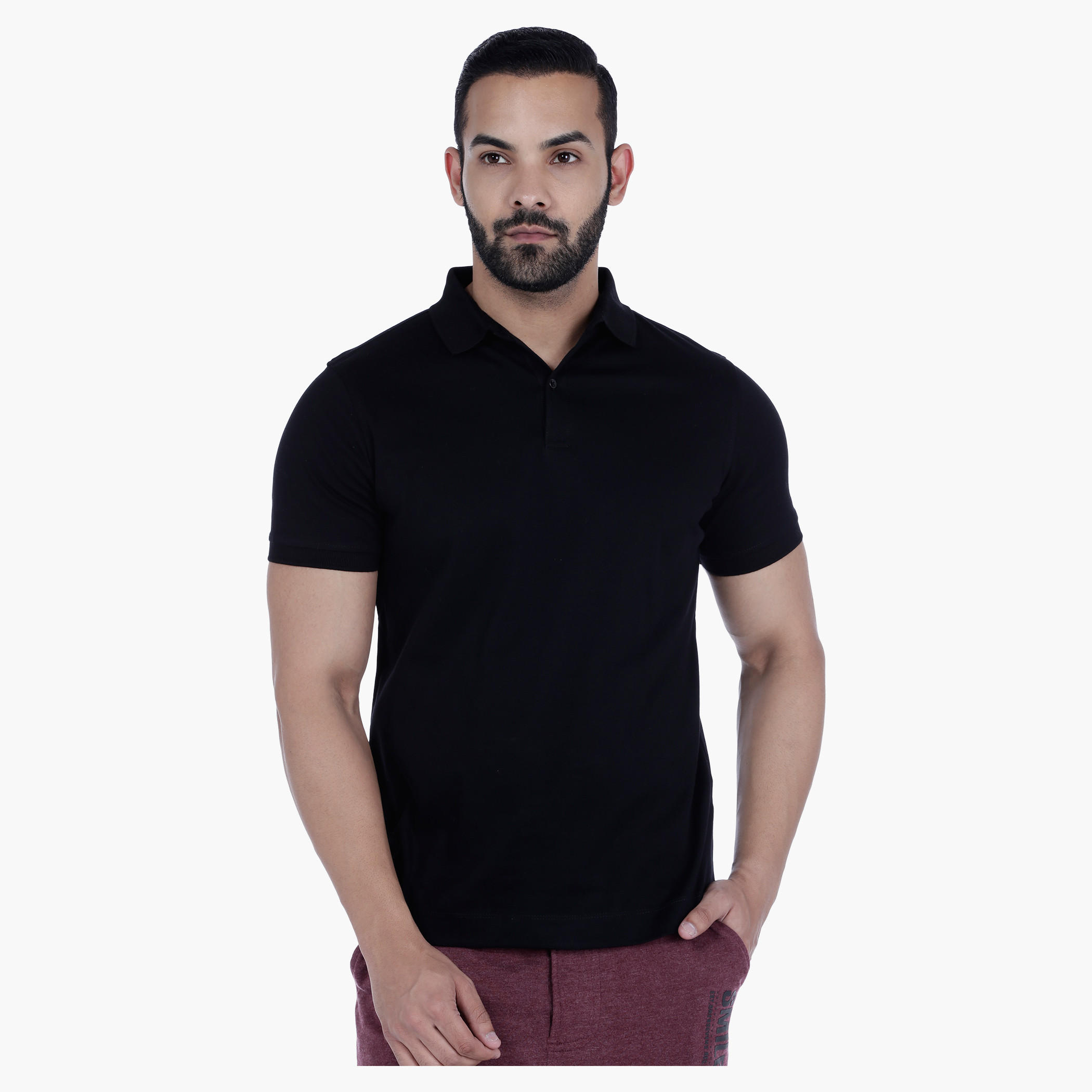 Mercerized Polo T-Shirt with Short Sleeves-men-clothing-tshirtsandpolos-polos-image-1