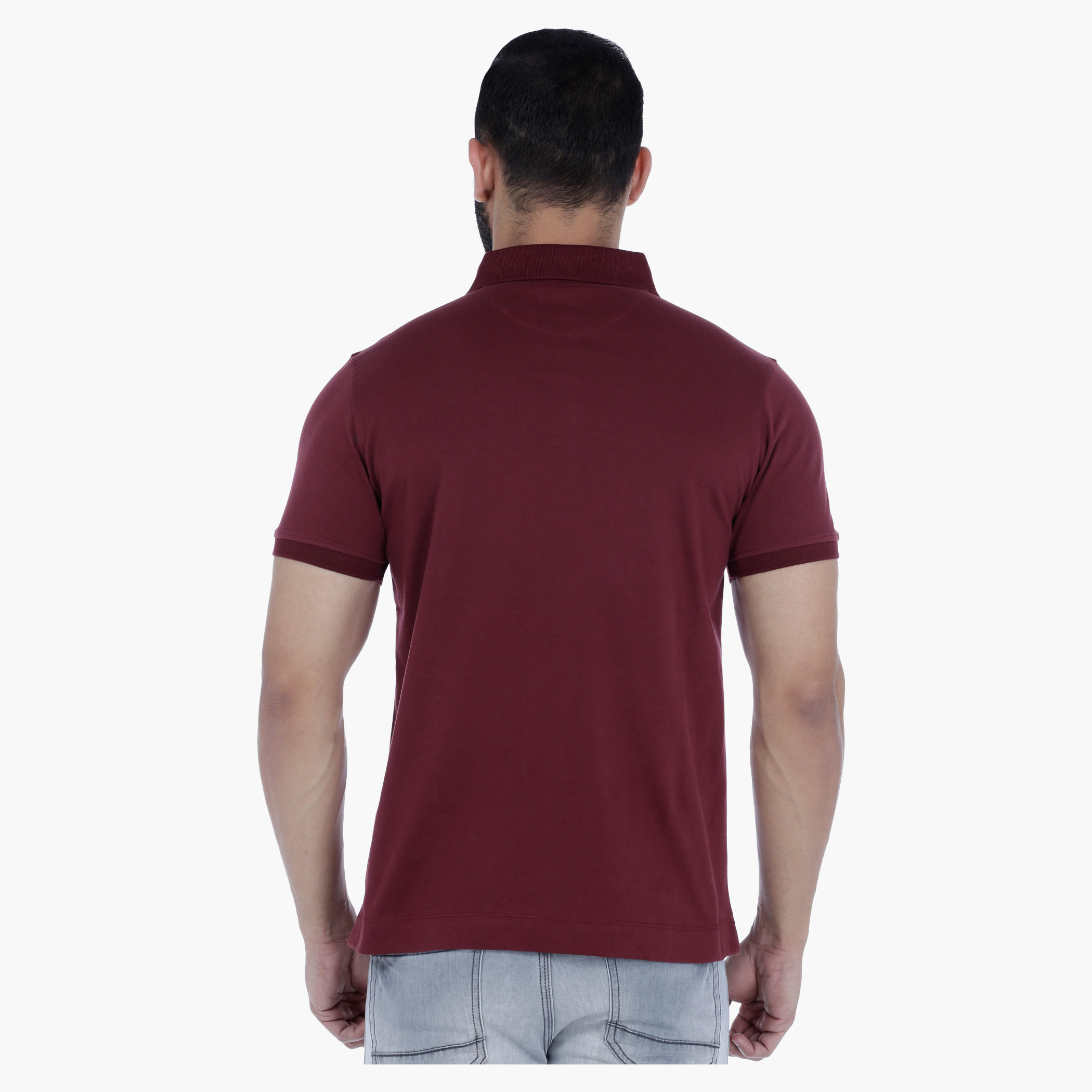 Cotton Polo Neck T-Shirt with Short Sleeves in Slim Fit-men-clothing-tshirtsandpolos-polos-image-2