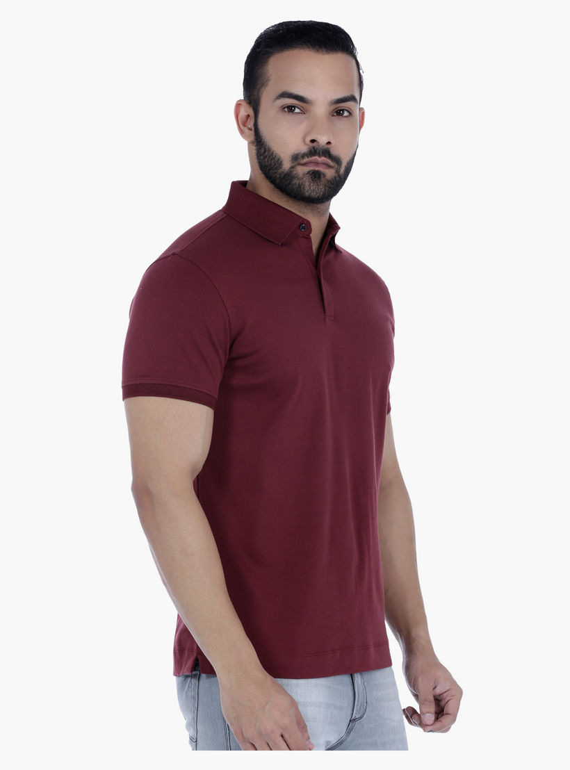 Cotton Polo Neck T-Shirt with Short Sleeves in Slim Fit-men-clothing-tshirtsandpolos-polos-image-3