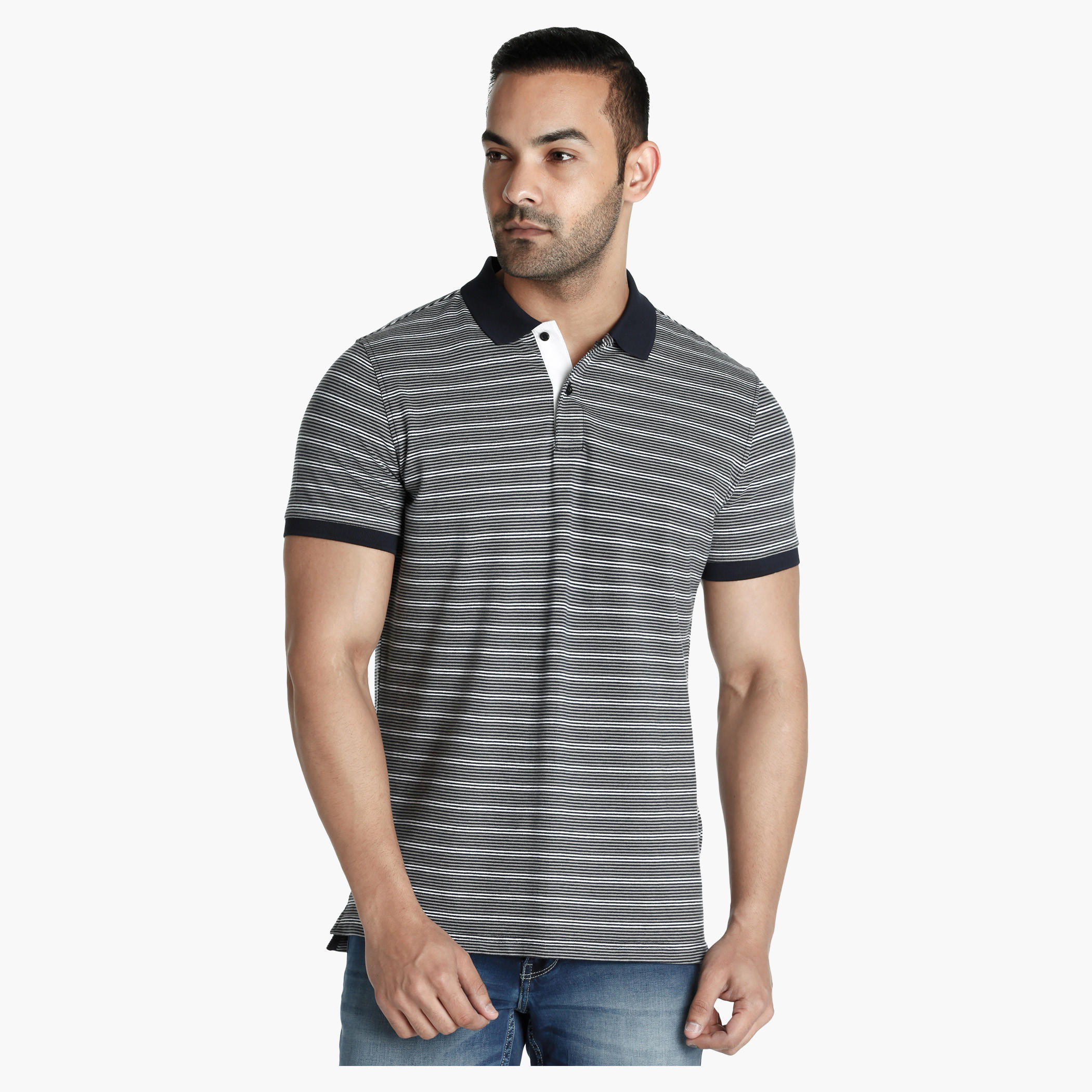 Polo Neck T-Shirt with Short Sleeves-men-clothing-tshirtsandpolos-polos-image-1