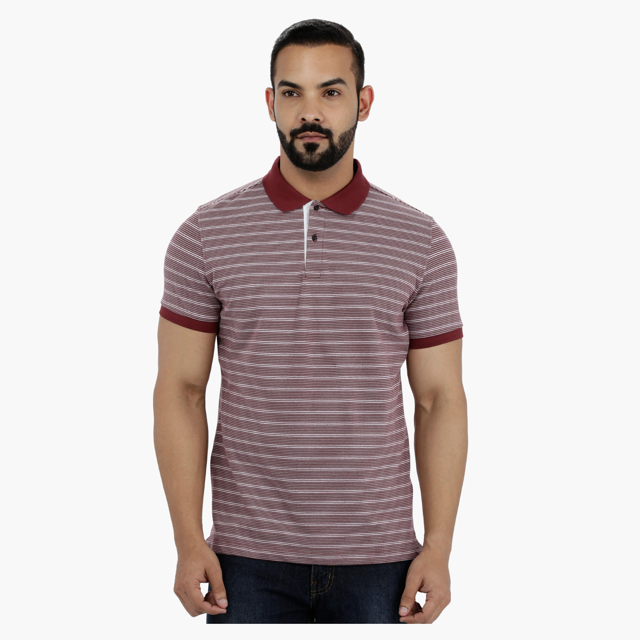 Striped Polo Neck T-Shirt-men-clothing-tshirtsandpolos-polos-image-1