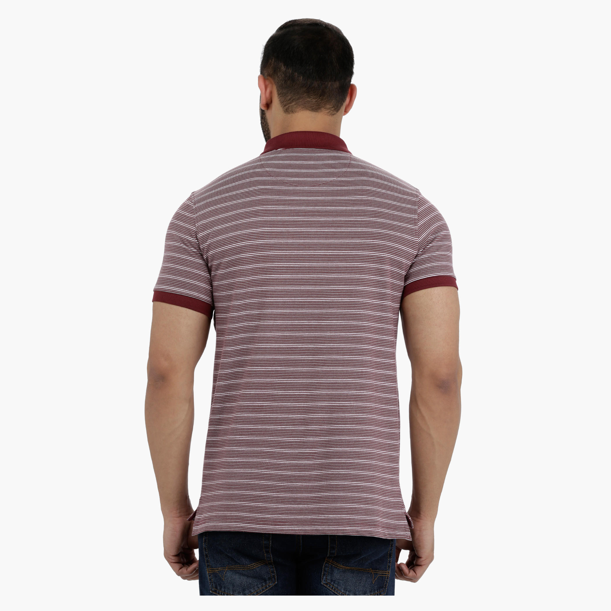Striped Polo Neck T-Shirt-men-clothing-tshirtsandpolos-polos-image-2
