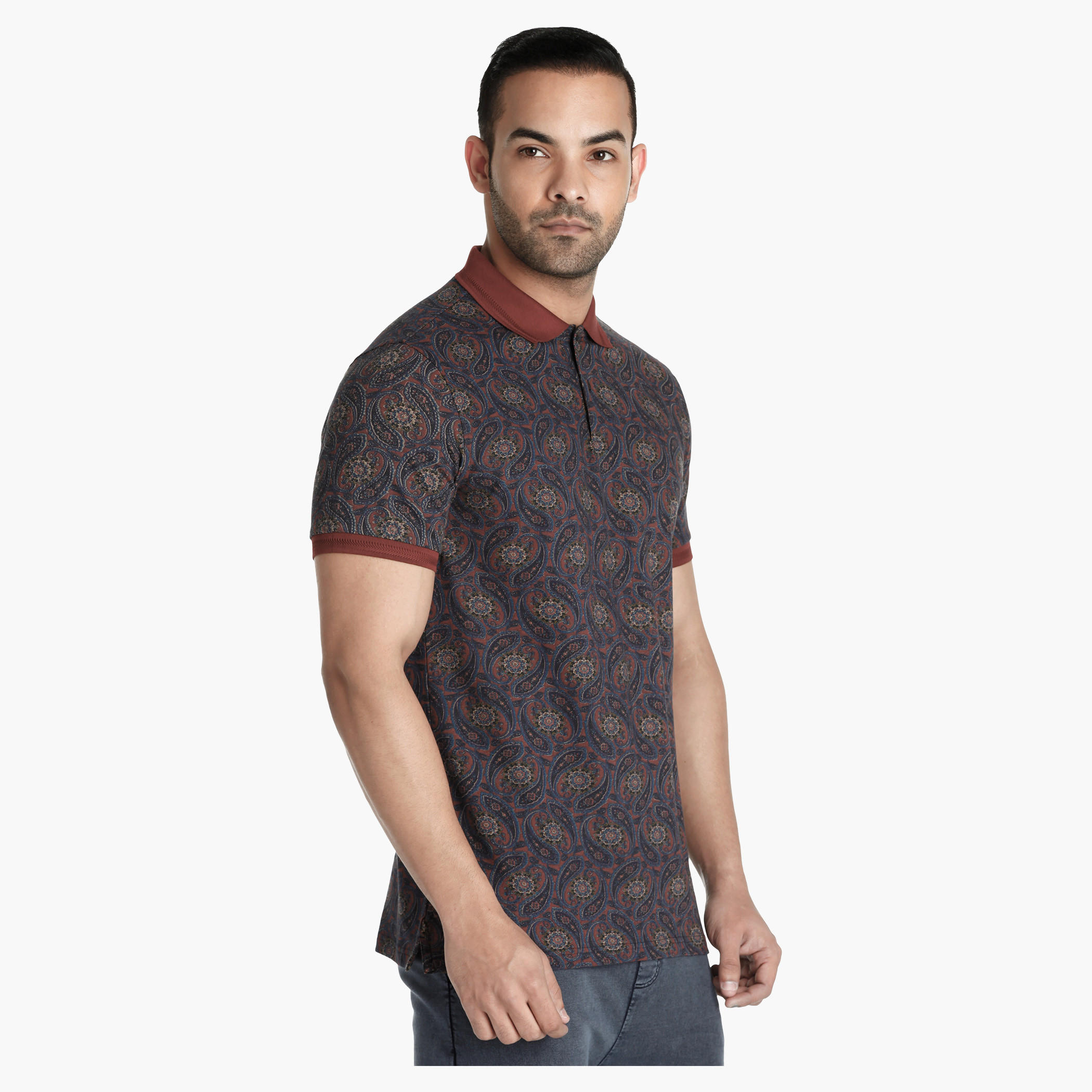 Printed T-Shirt with Short Sleeves-men-clothing-tshirtsandpolos-polos-image-3