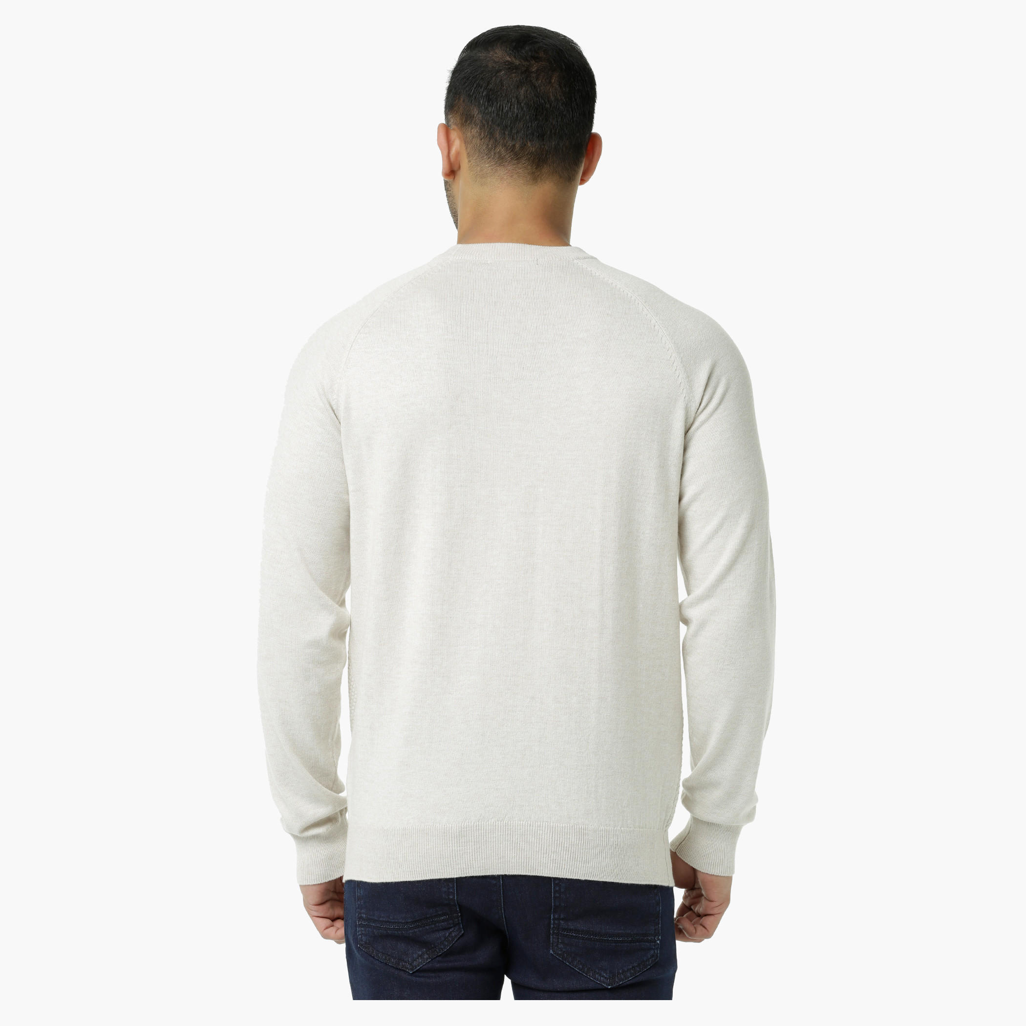 Textured Round Neck Sweater with Raglan Sleeves-men-clothing-sweatersandpullovers-image-2