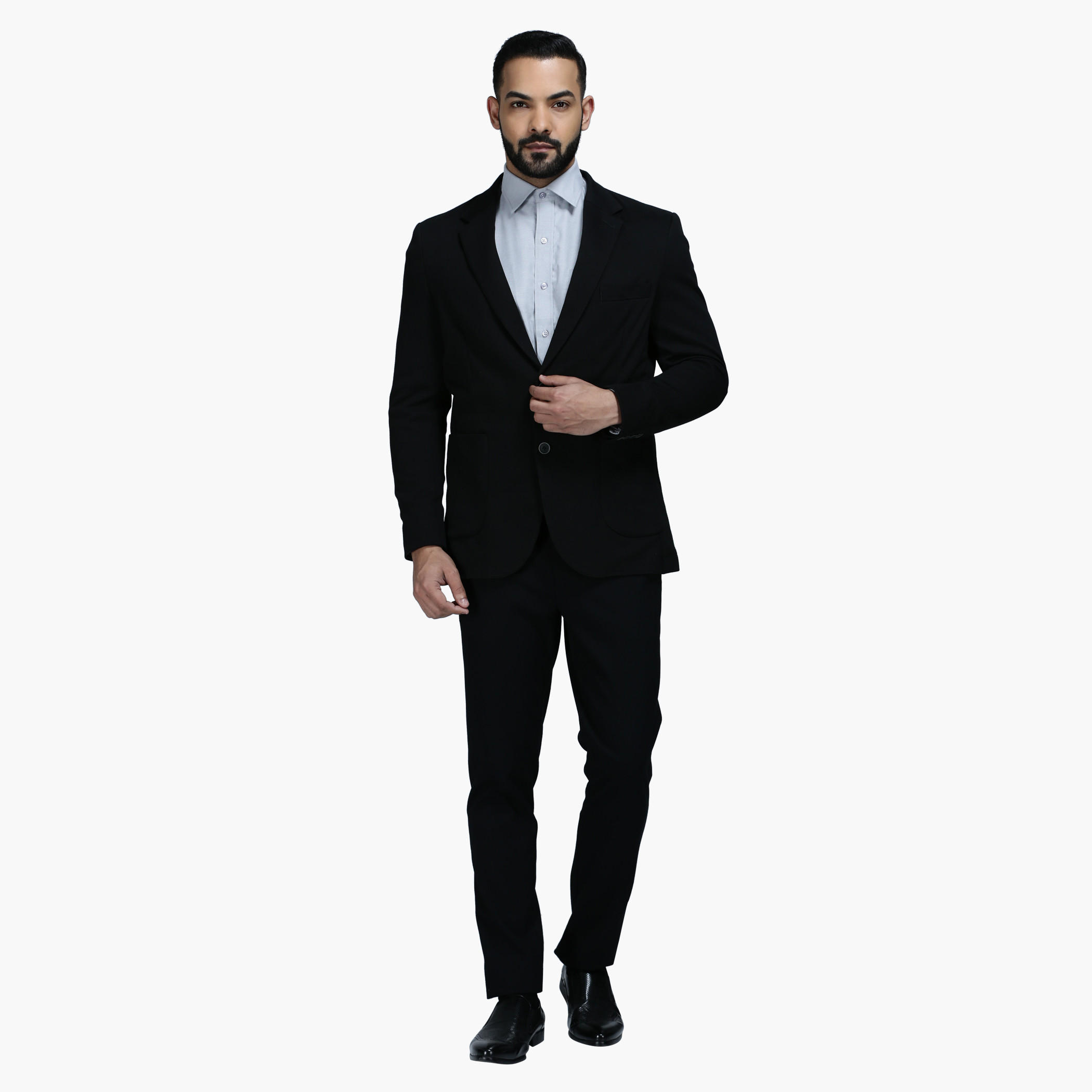 Knit Blazer with Notched Collar and Long Sleeves in Regular Fit-men-winterwear-jacketsandblazers-image-5