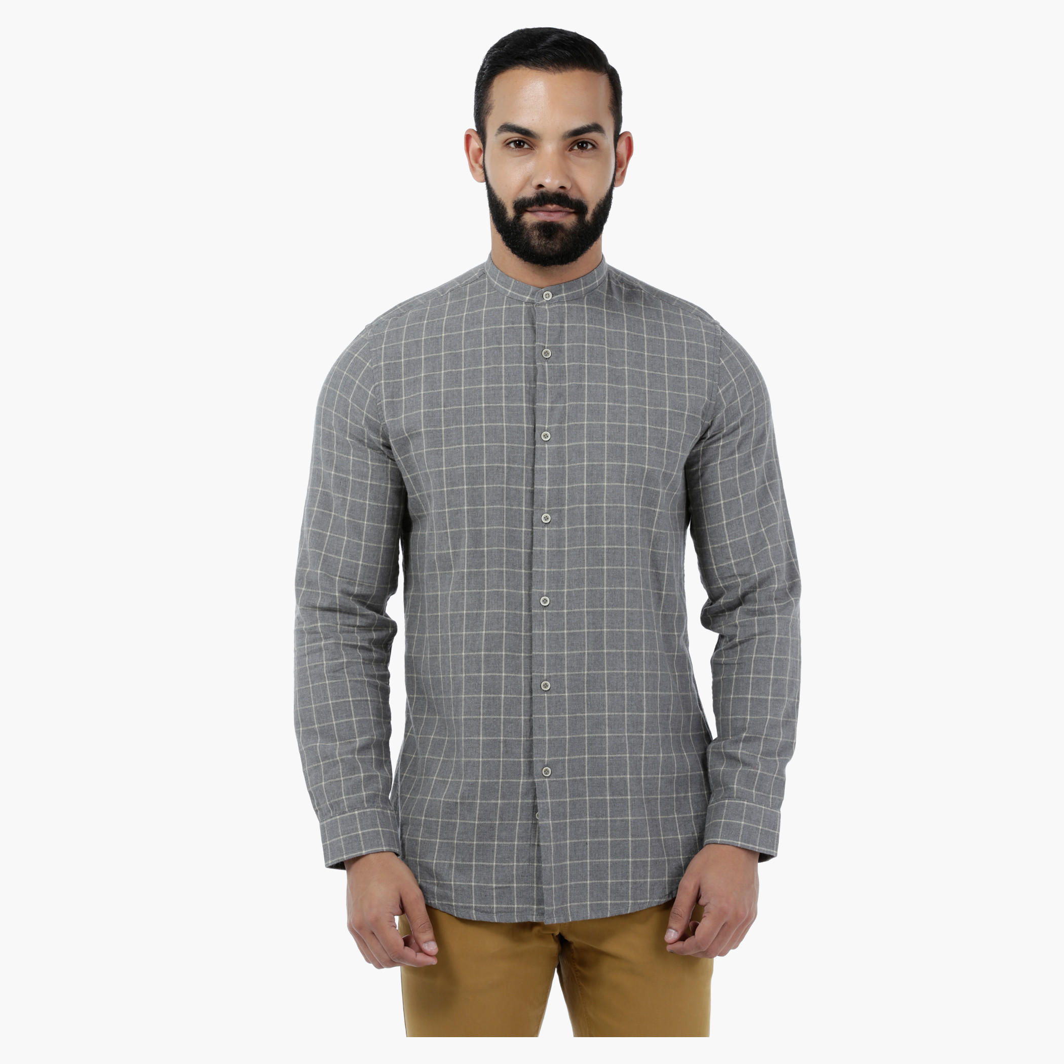 Chequered Melange Full-sleeved Shirt-men-clothing-shirts-image-1