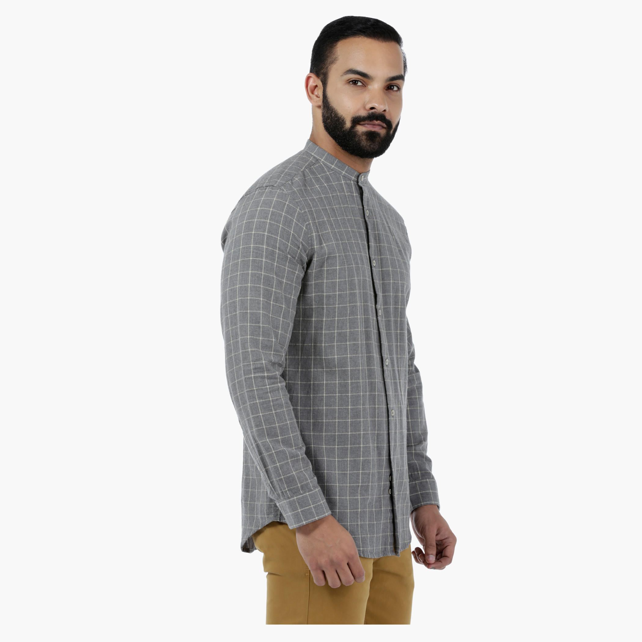 Chequered Melange Full-sleeved Shirt-men-clothing-shirts-image-3