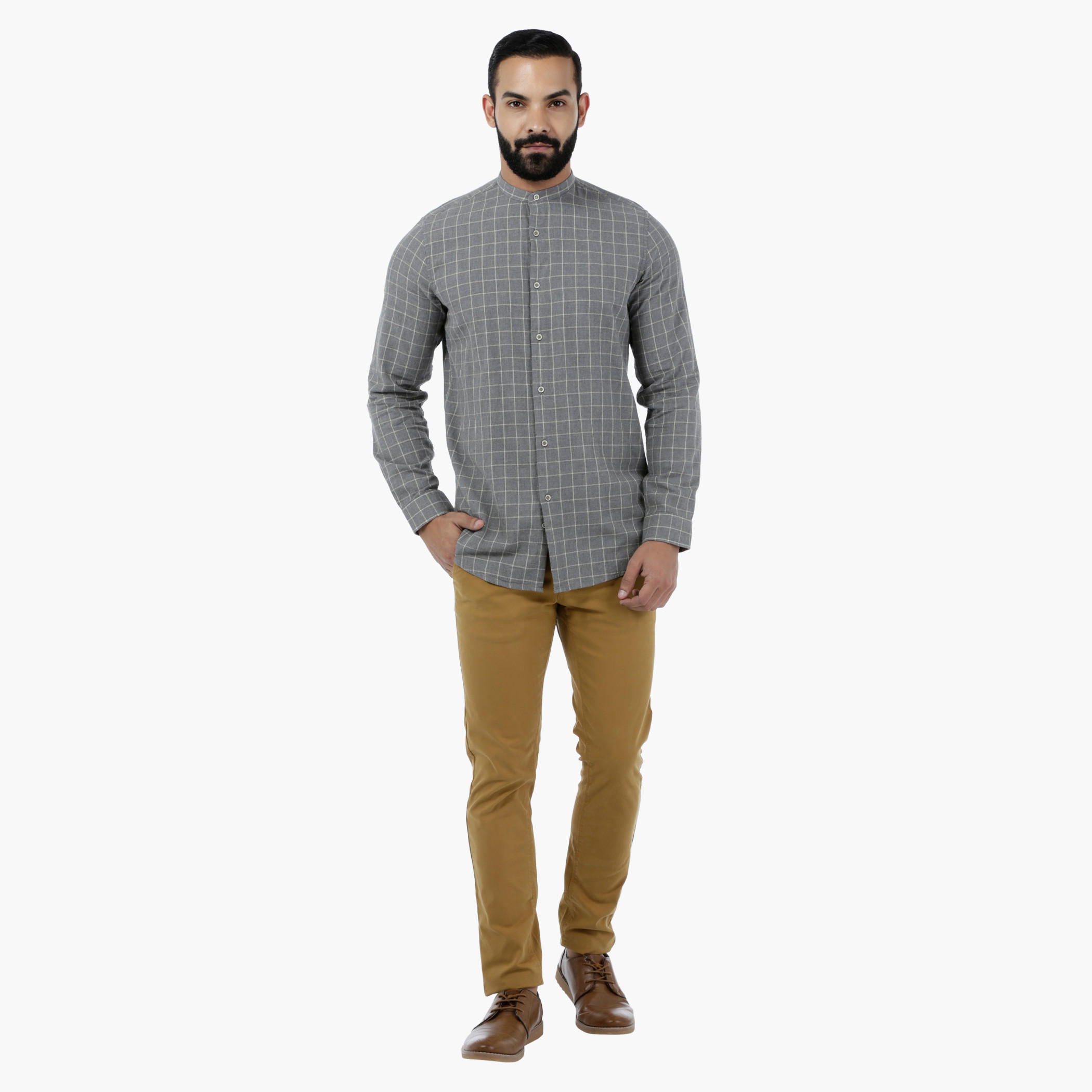 Chequered Melange Full-sleeved Shirt-men-clothing-shirts-image-5