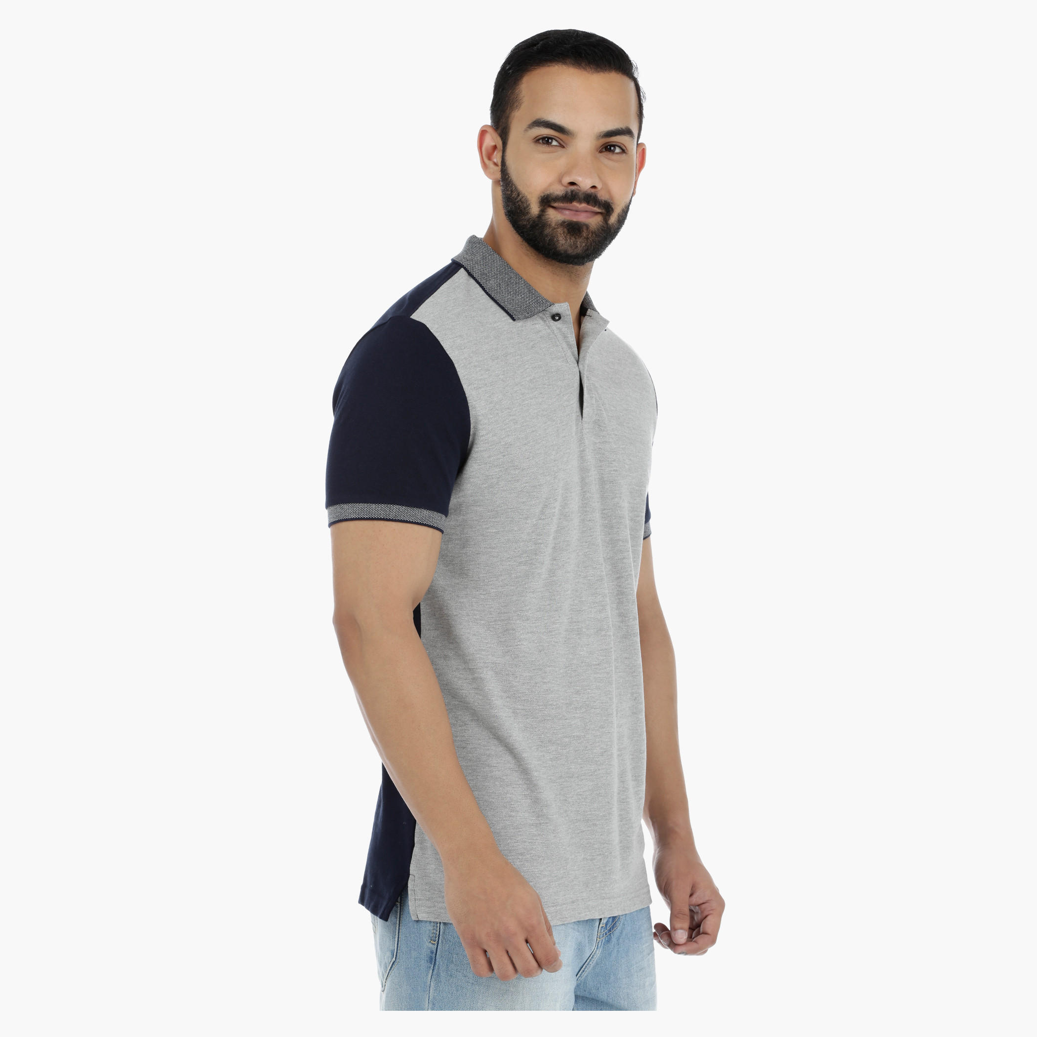Polo Neck T-Shirt with Short Sleeves-men-clothing-tshirtsandpolos-polos-image-3