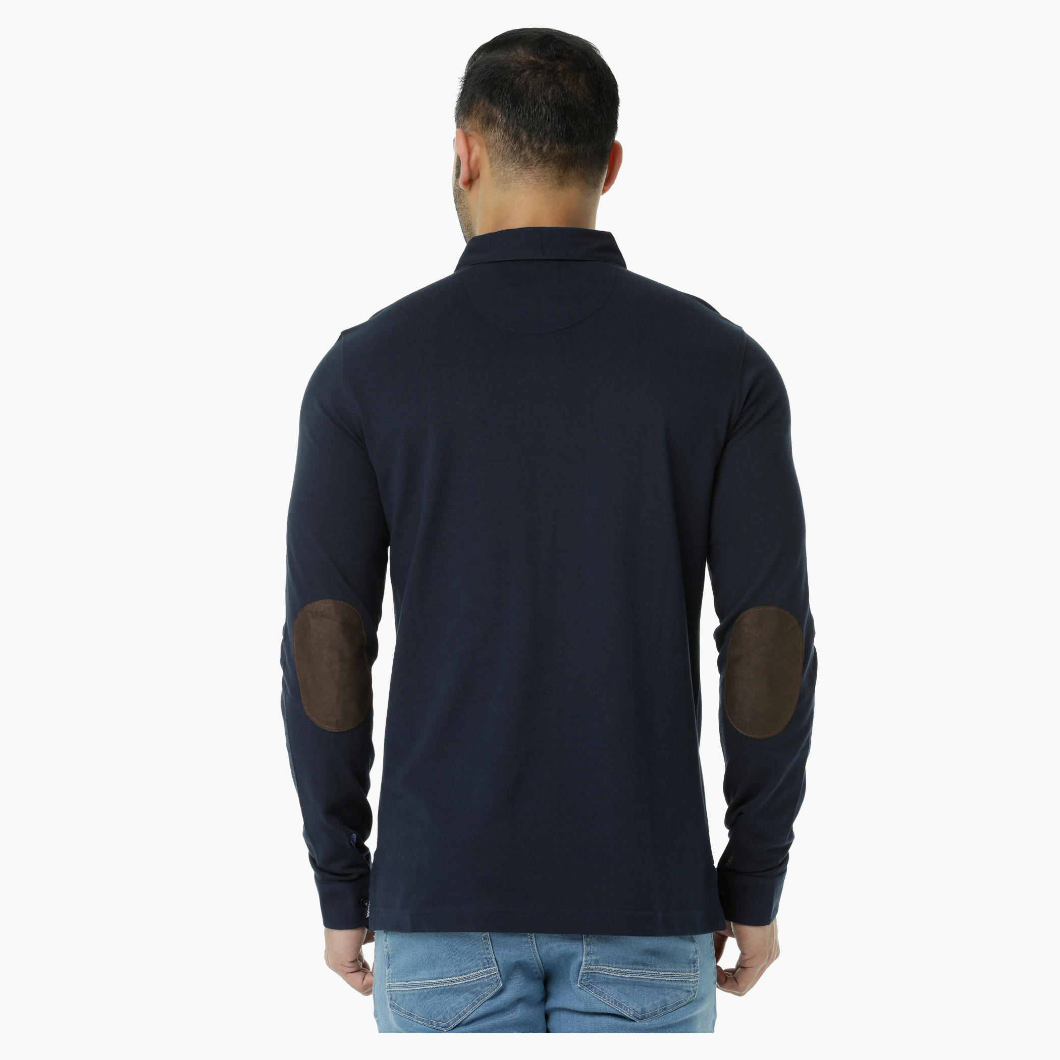 Polo Neck Cotton T-Shirt with Long Sleeves in Slim Fit-men-clothing-tshirtsandpolos-polos-image-2