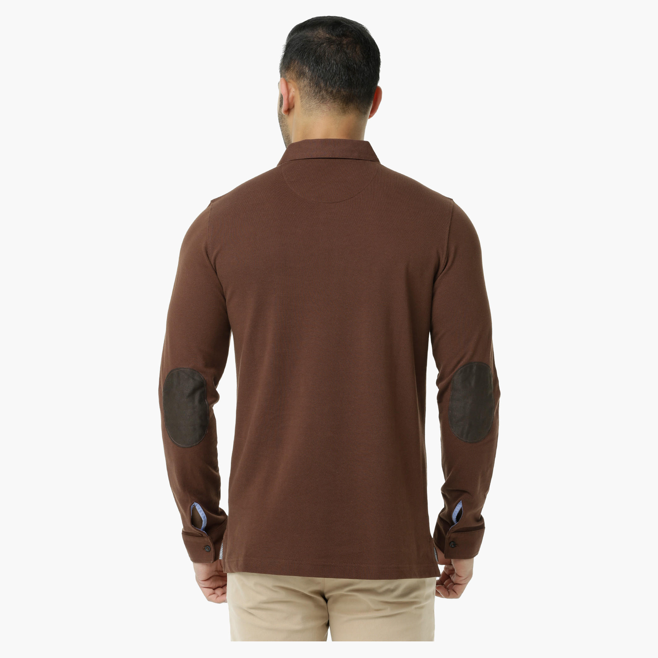 Polo Neck Cotton T-Shirt with Long Sleeves in Slim Fit-men-clothing-tshirtsandpolos-polos-image-7