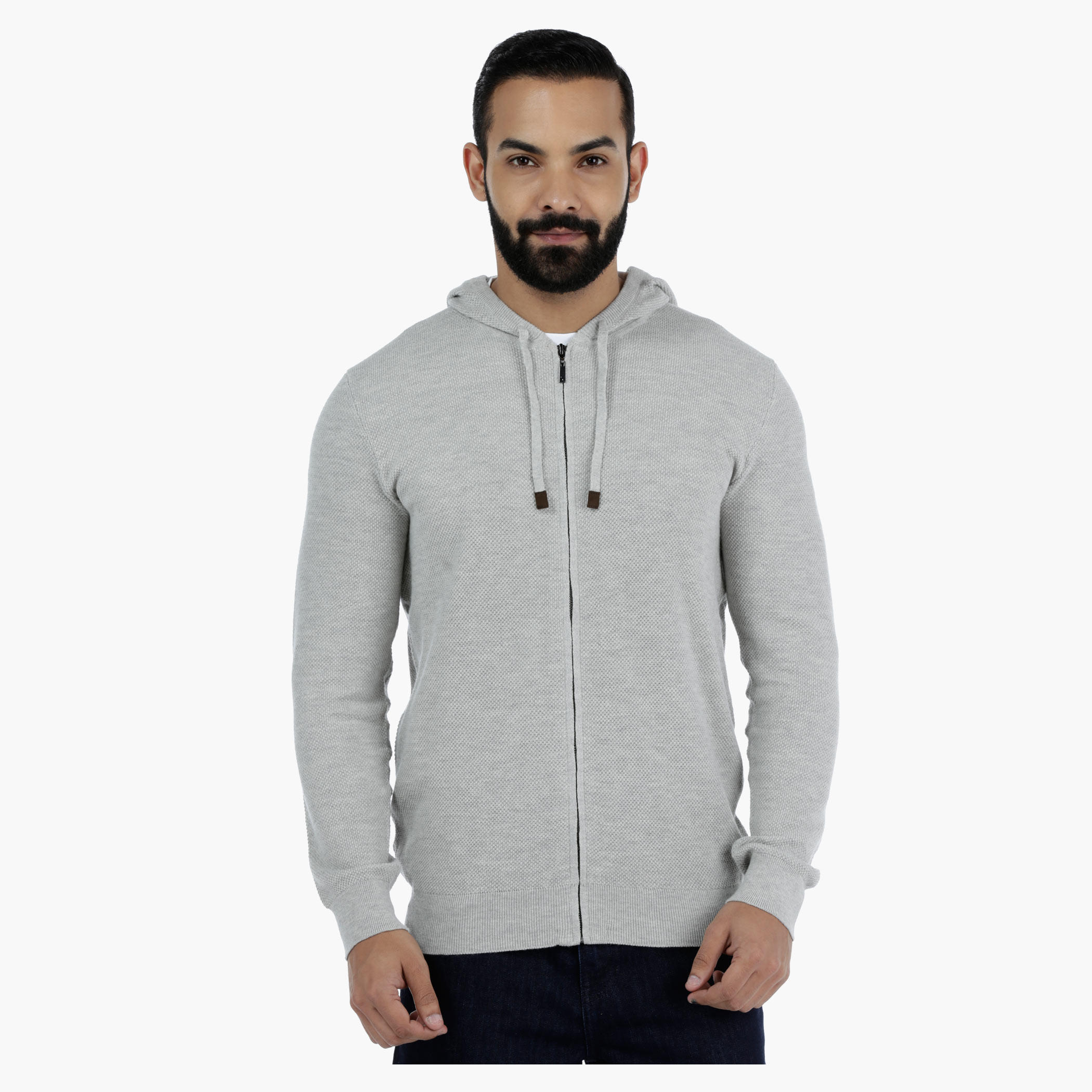Textured Long Sleeves Sweater with Hood-men-winterwear-hoodiesandsweatshirts-image-1