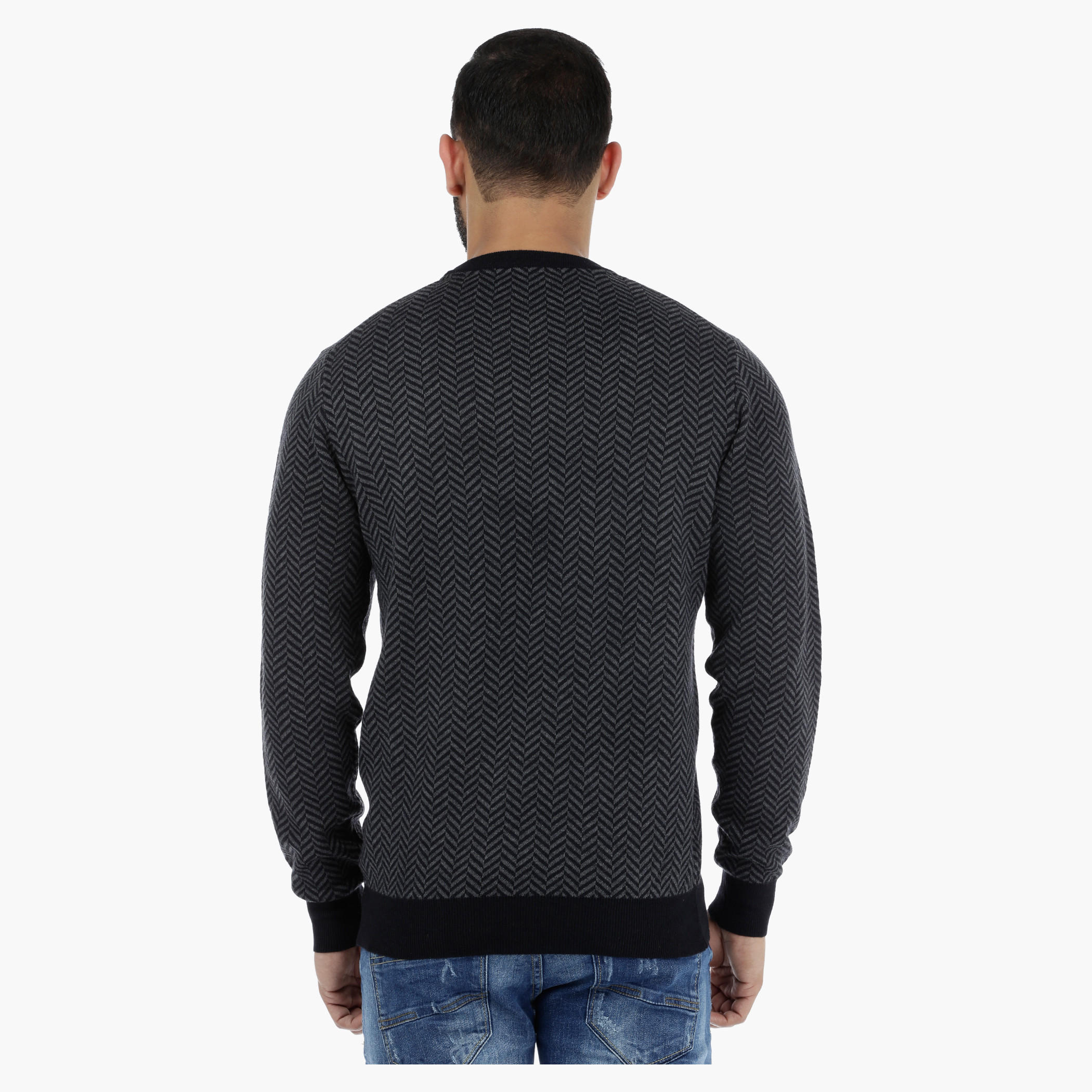 Herringbone Sweater with Long Sleeves-men-clothing-sweatersandpullovers-image-2