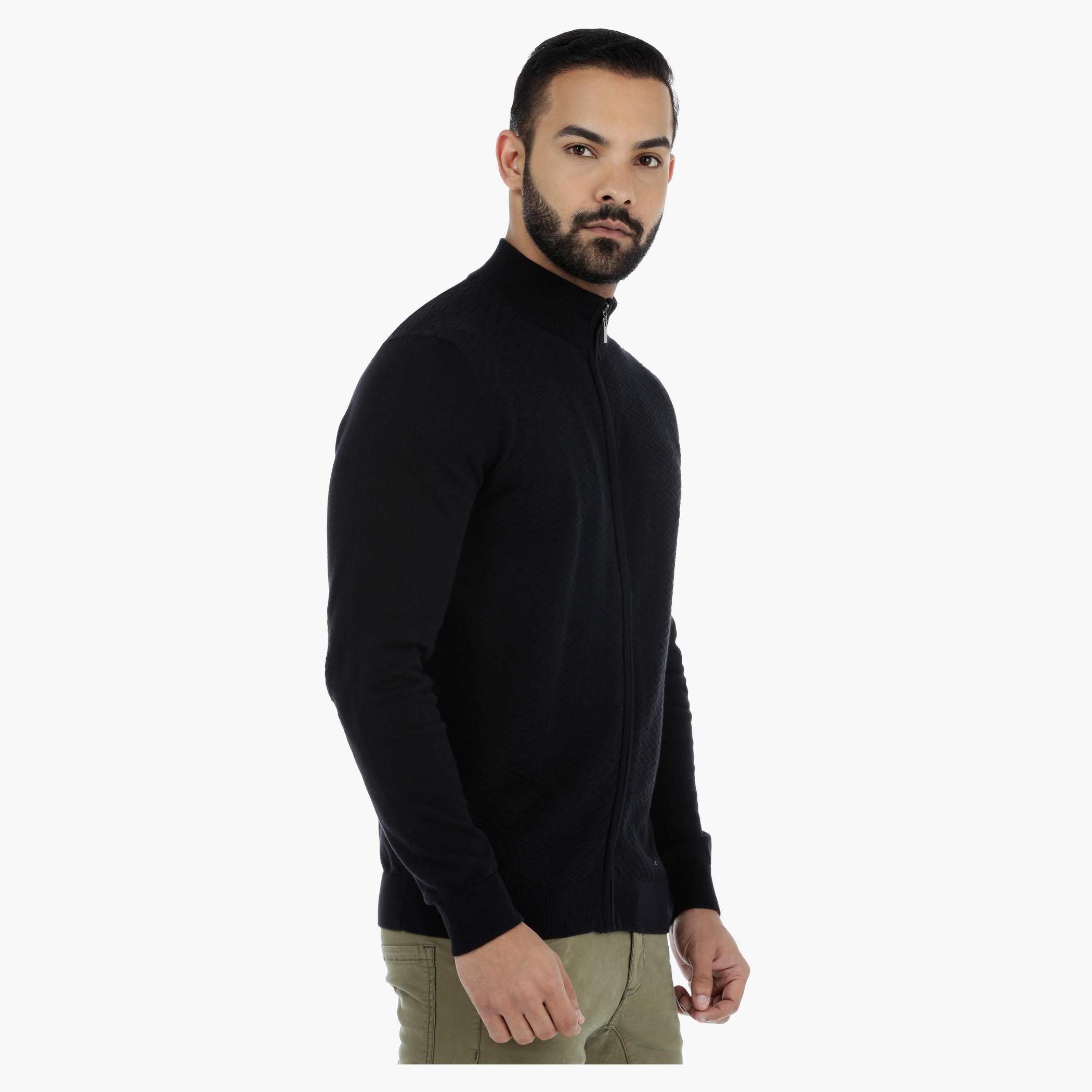 Textured Sweater with Long Sleeves-men-clothing-sweatersandpullovers-image-3
